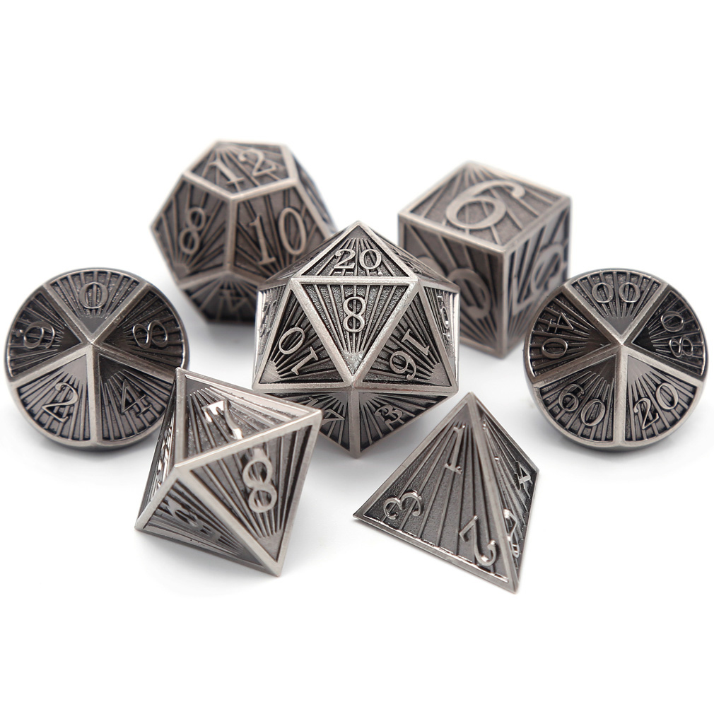 CHENGSHUO Ray Dice Set – Solid Metal Polyhedral Dice Inspired by Cosmic Light