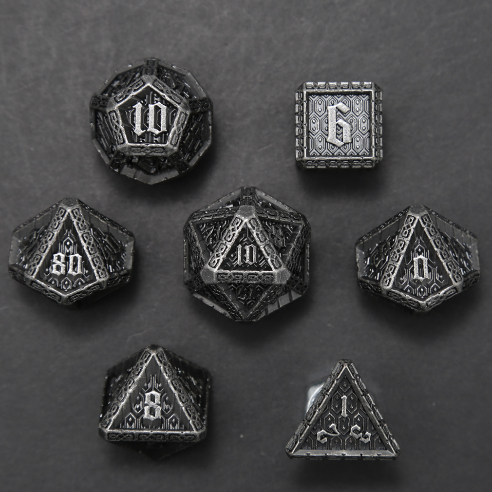 CHENGSHUO Stoneguard Dice Set – Solid Metal DND Dice Forged in the Spirit of Dwarven Warriors