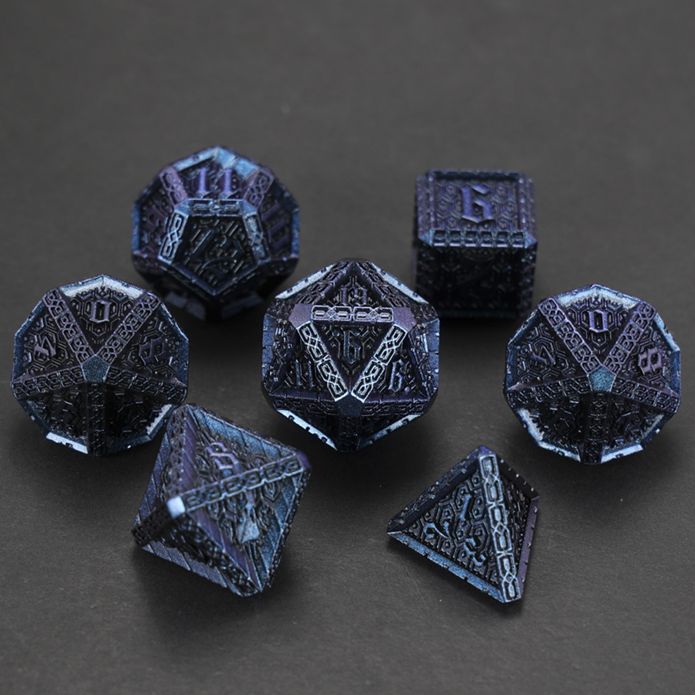 CHENGSHUO Stoneguard Dice Set – Solid Metal DND Dice Forged in the Spirit of Dwarven Warriors