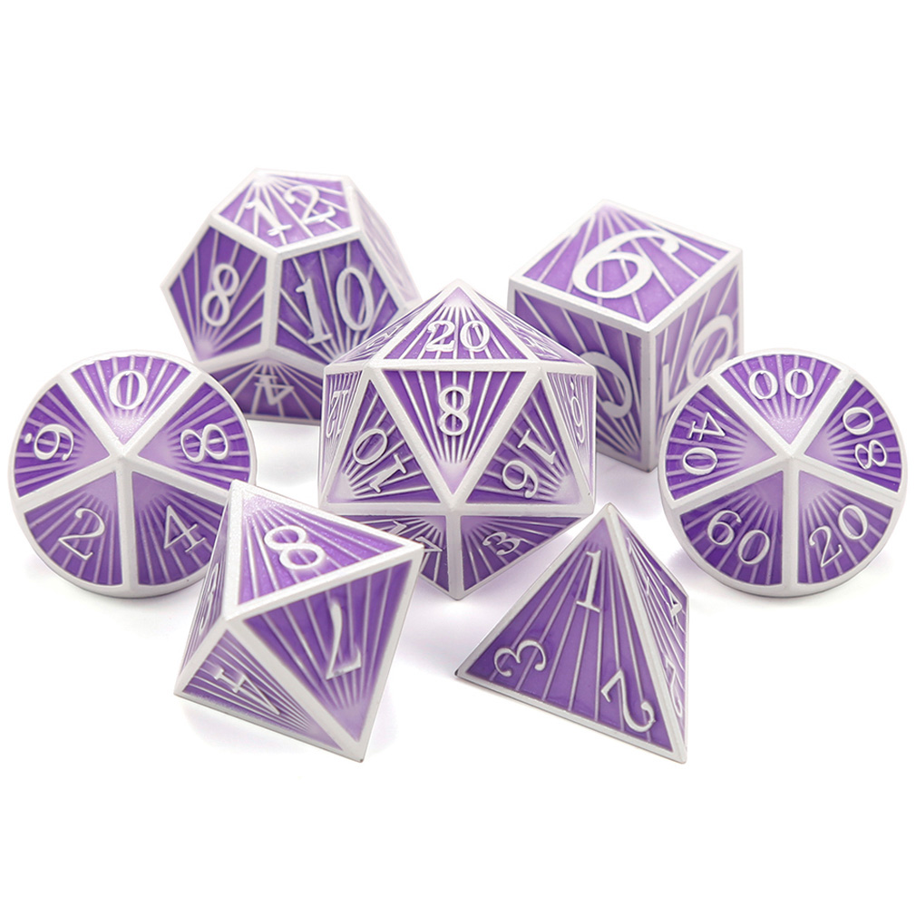 CHENGSHUO Ray Dice Set – Solid Metal Polyhedral Dice Inspired by Cosmic Light