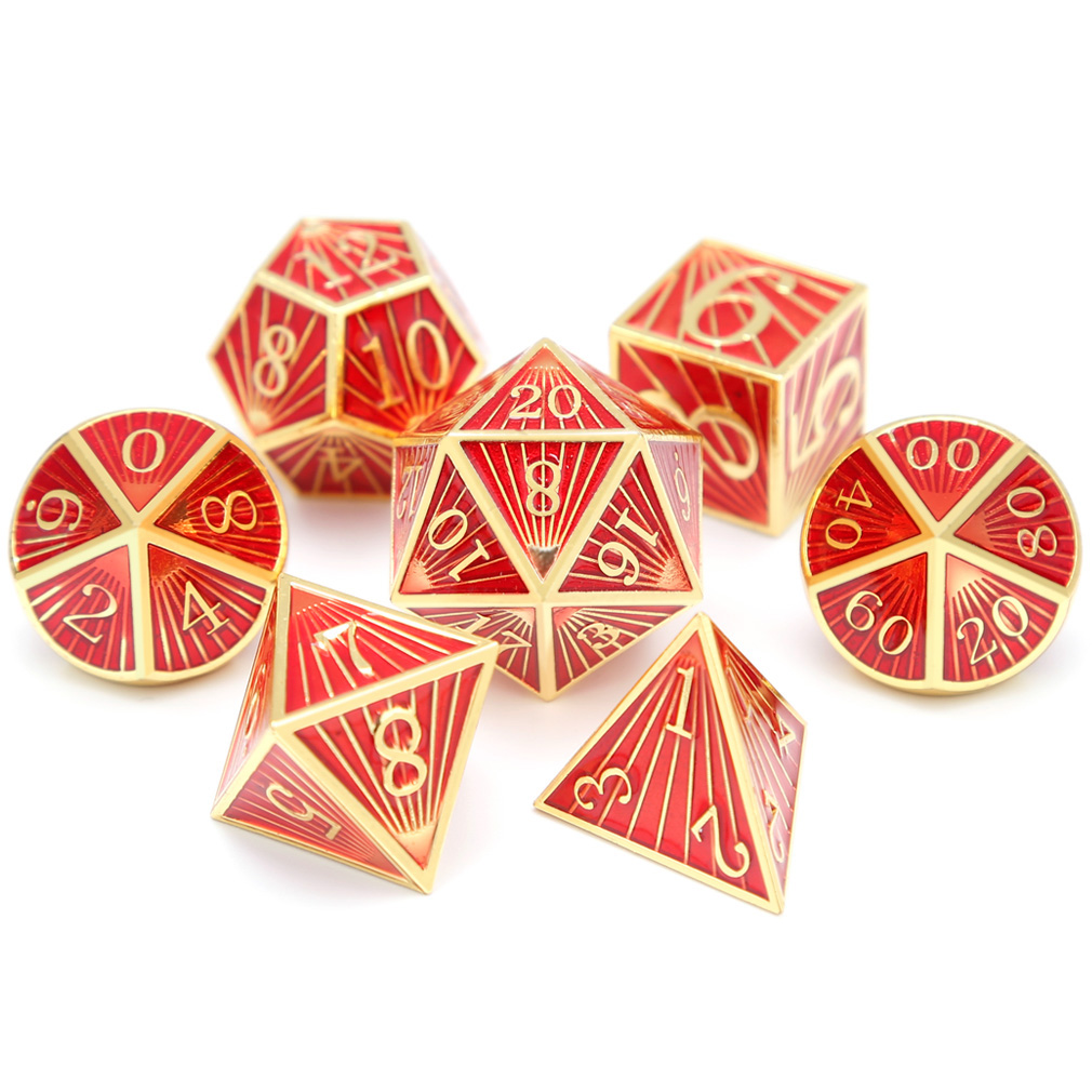 CHENGSHUO Ray Dice Set – Solid Metal Polyhedral Dice Inspired by Cosmic Light