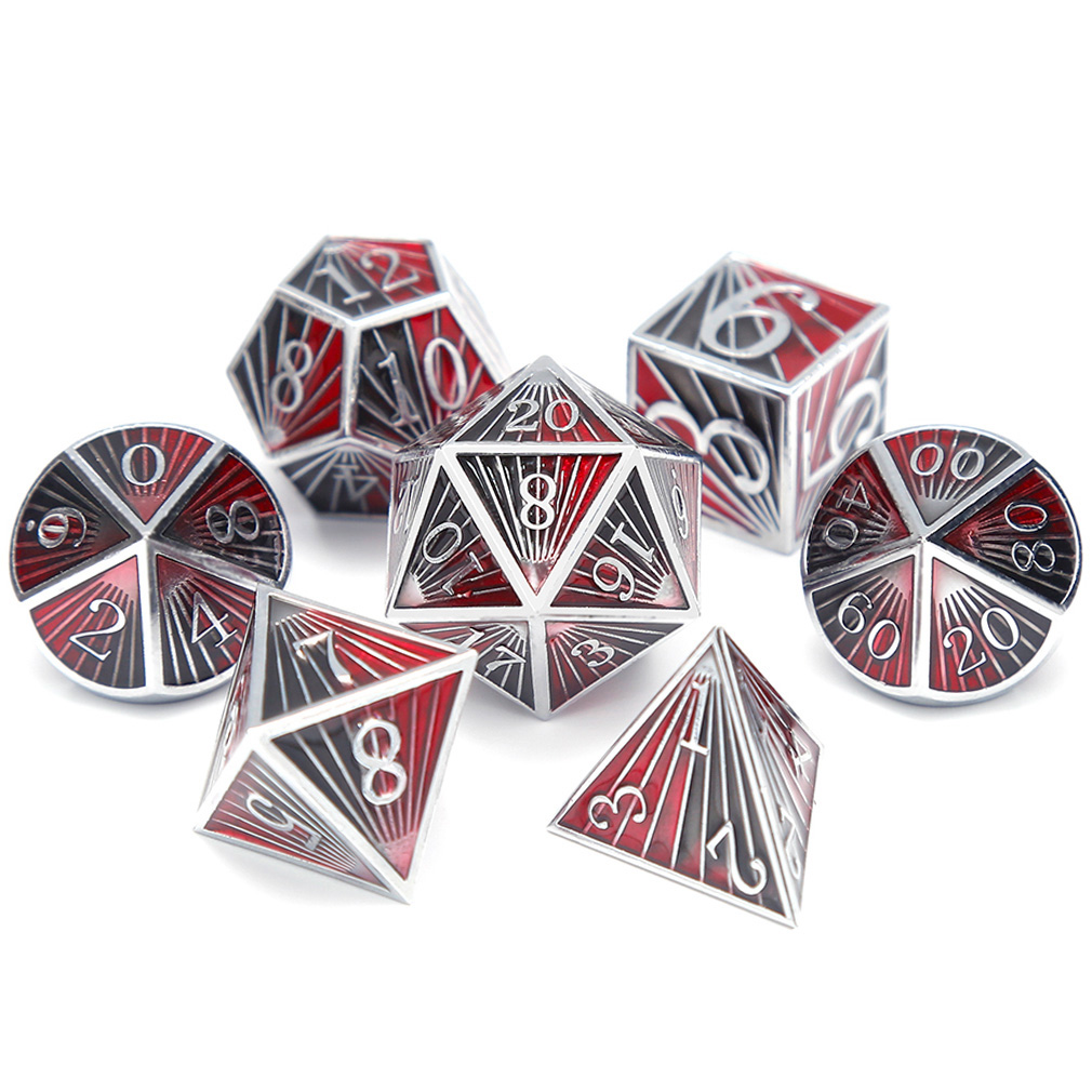 CHENGSHUO Ray Dice Set – Solid Metal Polyhedral Dice Inspired by Cosmic Light