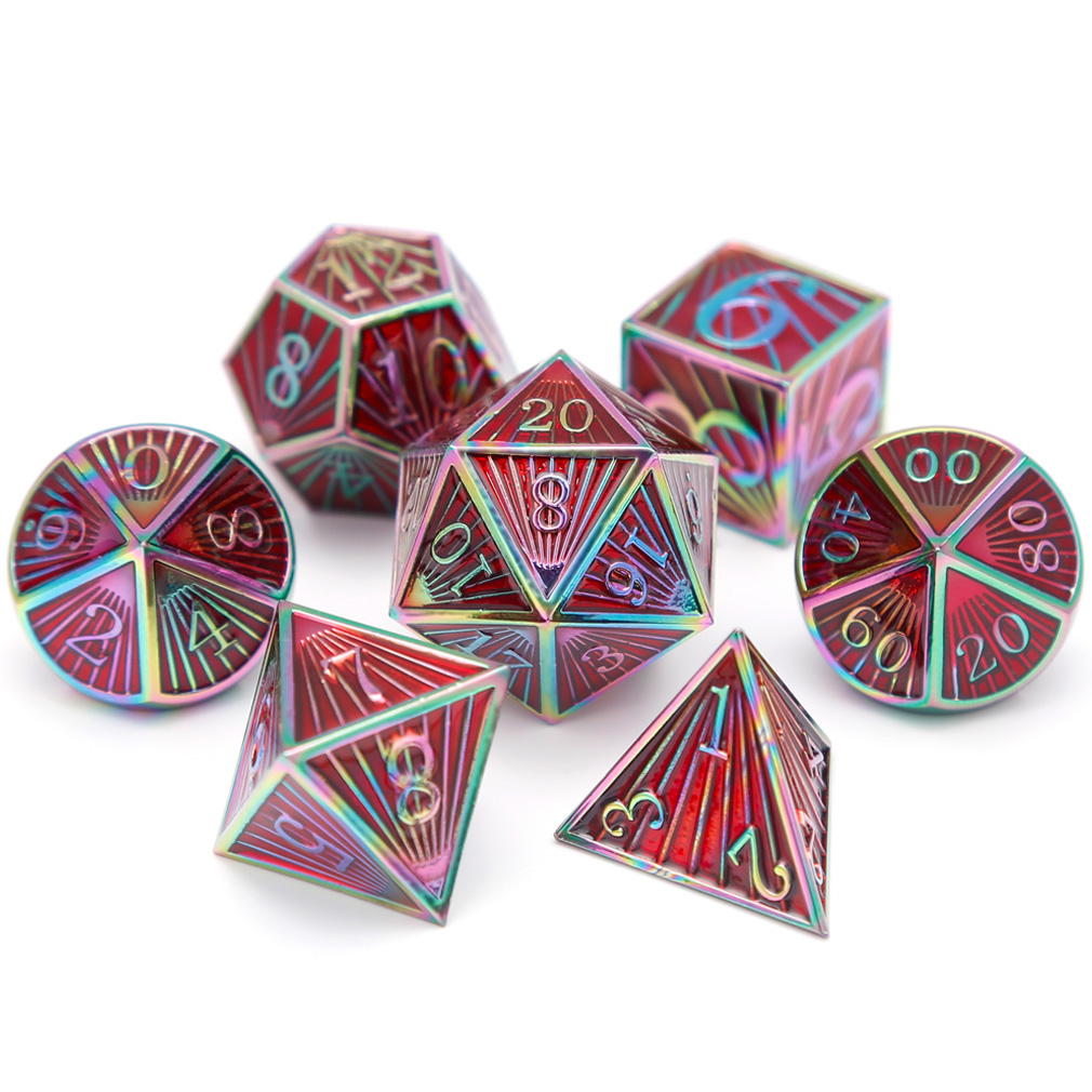 CHENGSHUO Ray Dice Set – Solid Metal Polyhedral Dice Inspired by Cosmic Light