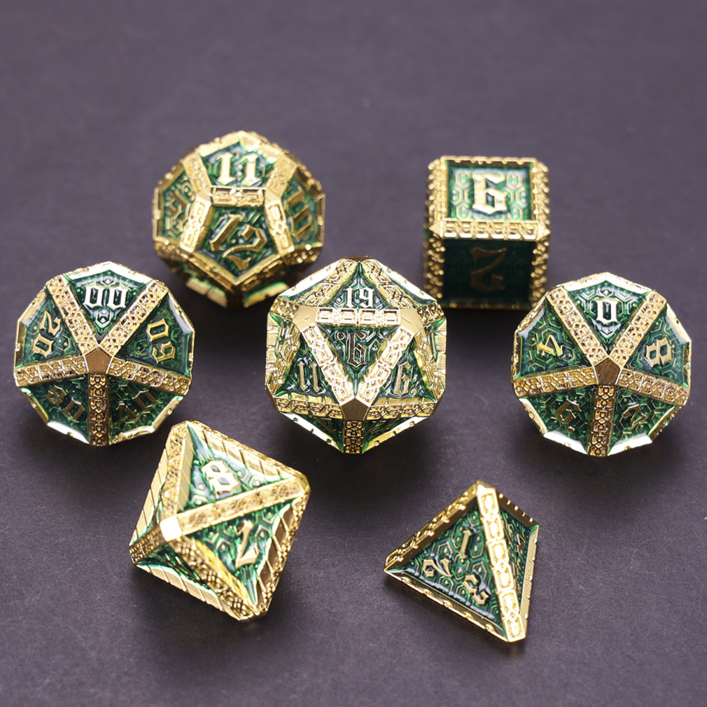 CHENGSHUO Stoneguard Dice Set – Solid Metal DND Dice Forged in the Spirit of Dwarven Warriors
