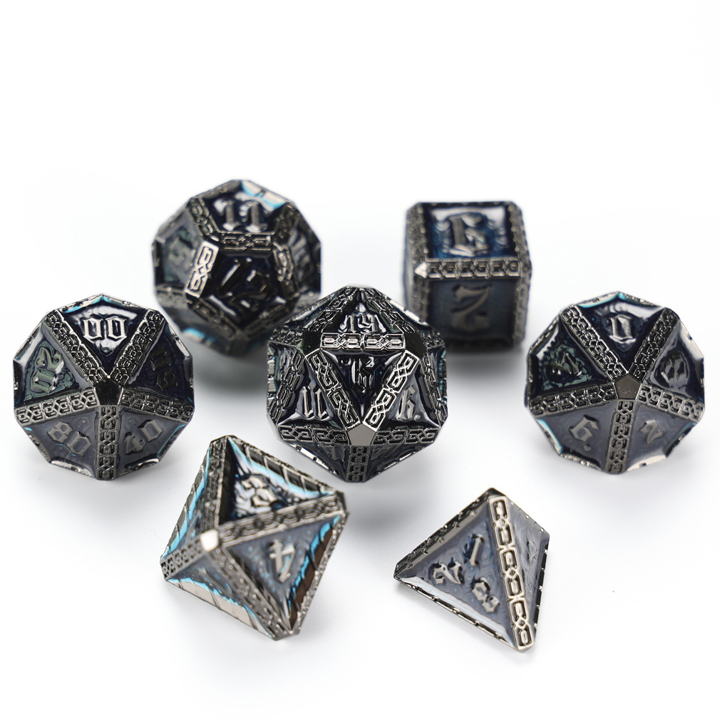 CHENGSHUO Stoneguard Dice Set – Solid Metal DND Dice Forged in the Spirit of Dwarven Warriors