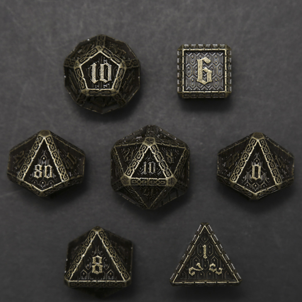 CHENGSHUO Stoneguard Dice Set – Solid Metal DND Dice Forged in the Spirit of Dwarven Warriors