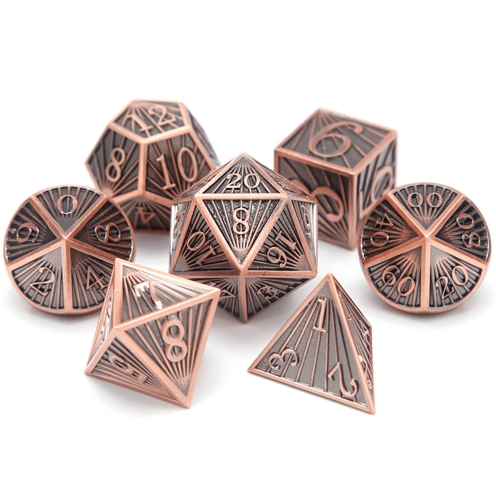 CHENGSHUO Ray Dice Set – Solid Metal Polyhedral Dice Inspired by Cosmic Light