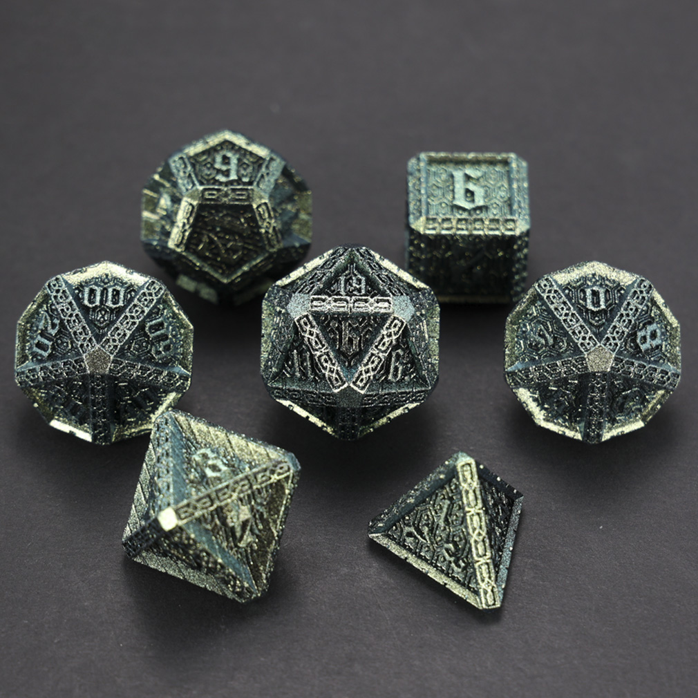 CHENGSHUO Stoneguard Dice Set – Solid Metal DND Dice Forged in the Spirit of Dwarven Warriors