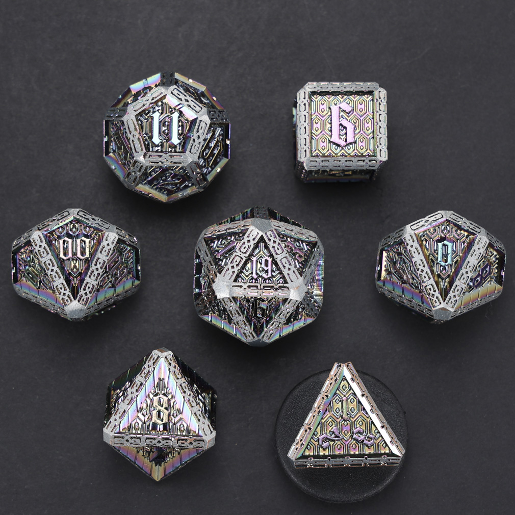 CHENGSHUO Stoneguard Dice Set – Solid Metal DND Dice Forged in the Spirit of Dwarven Warriors