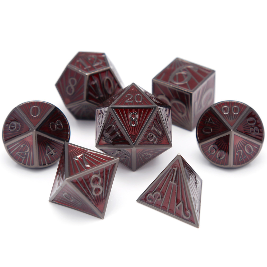 CHENGSHUO Ray Dice Set – Solid Metal Polyhedral Dice Inspired by Cosmic Light