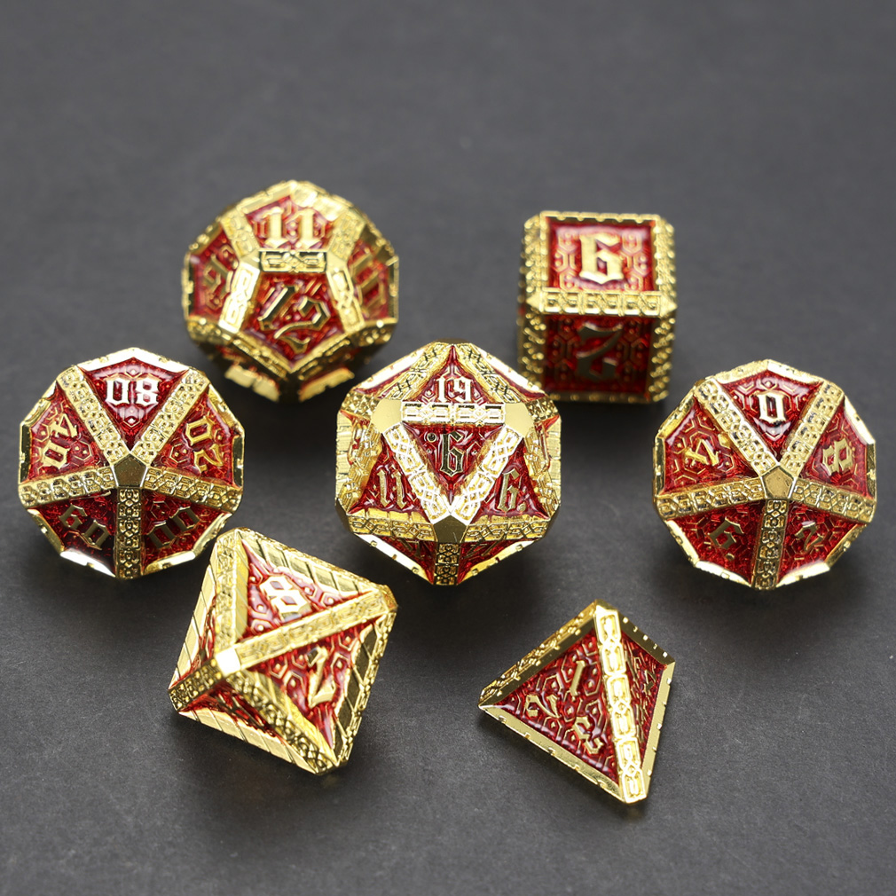 CHENGSHUO Stoneguard Dice Set – Solid Metal DND Dice Forged in the Spirit of Dwarven Warriors