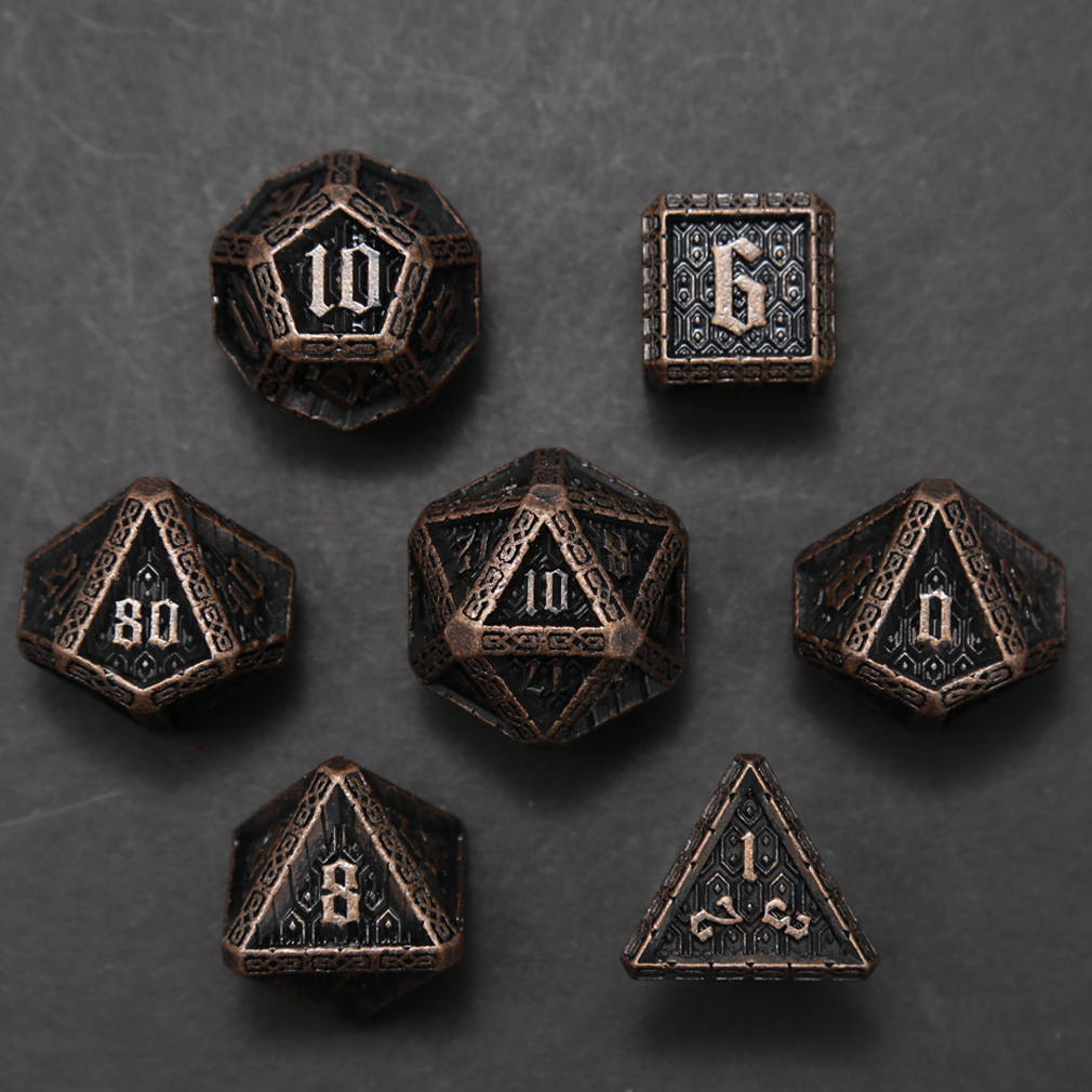 CHENGSHUO Stoneguard Dice Set – Solid Metal DND Dice Forged in the Spirit of Dwarven Warriors
