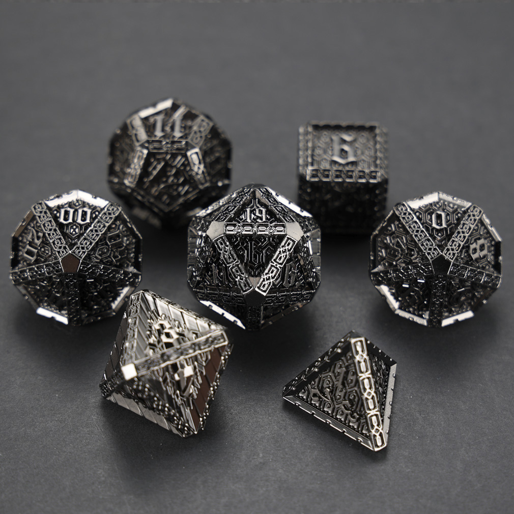 CHENGSHUO Stoneguard Dice Set – Solid Metal DND Dice Forged in the Spirit of Dwarven Warriors