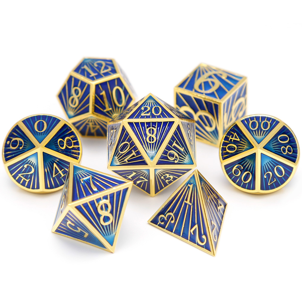 CHENGSHUO Ray Dice Set – Solid Metal Polyhedral Dice Inspired by Cosmic Light