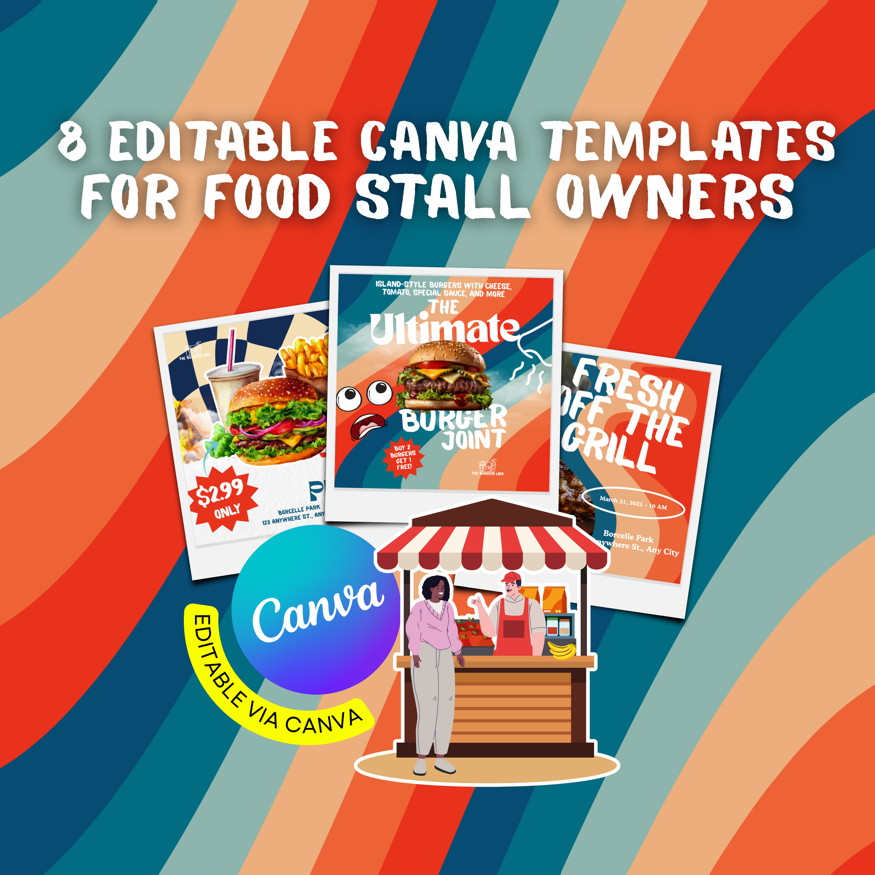 8 Editable Canva Templates for Food Stall Owners
