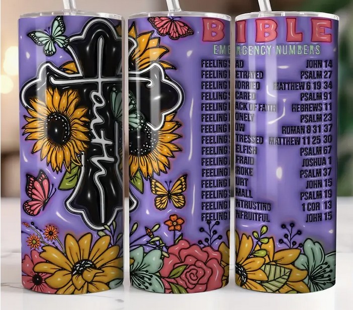 20oz Emergency Bible Numbers Tumbler