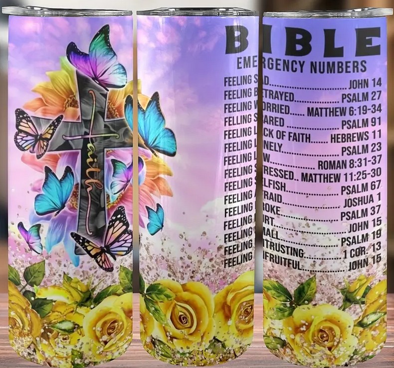 20oz Emergency Bible Numbers Tumbler