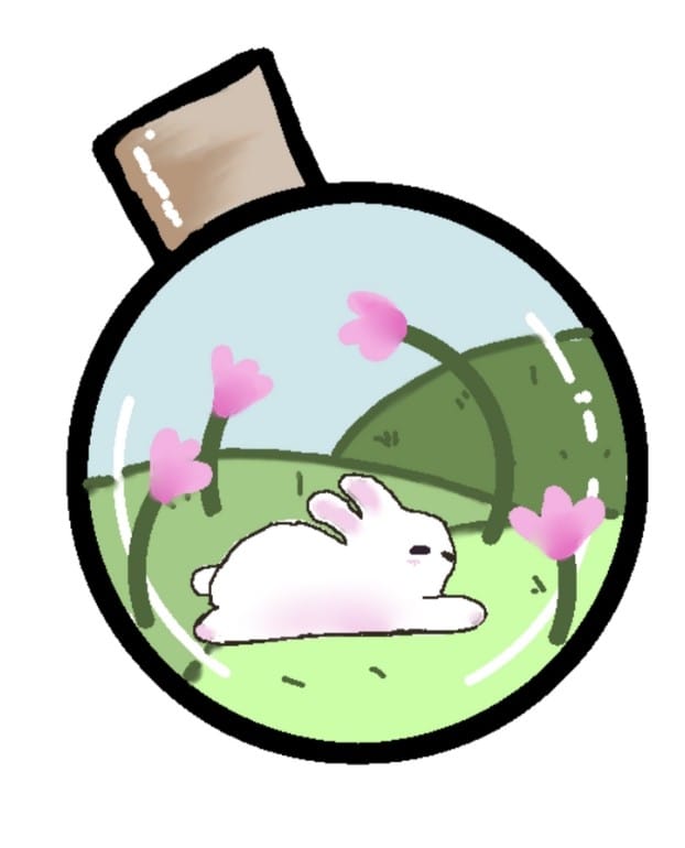 Pom-Pom/Orb Bunny/Charmander Sticker (White Background)