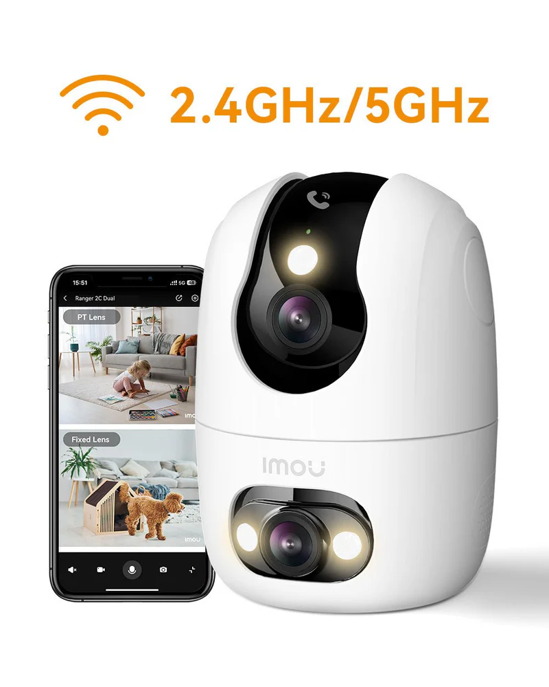 Imou Ranger 2C Dual – Cámara Doble Lente 8MP + 6MP con Visión Panorámica en 4K y Seguimiento Inteligente