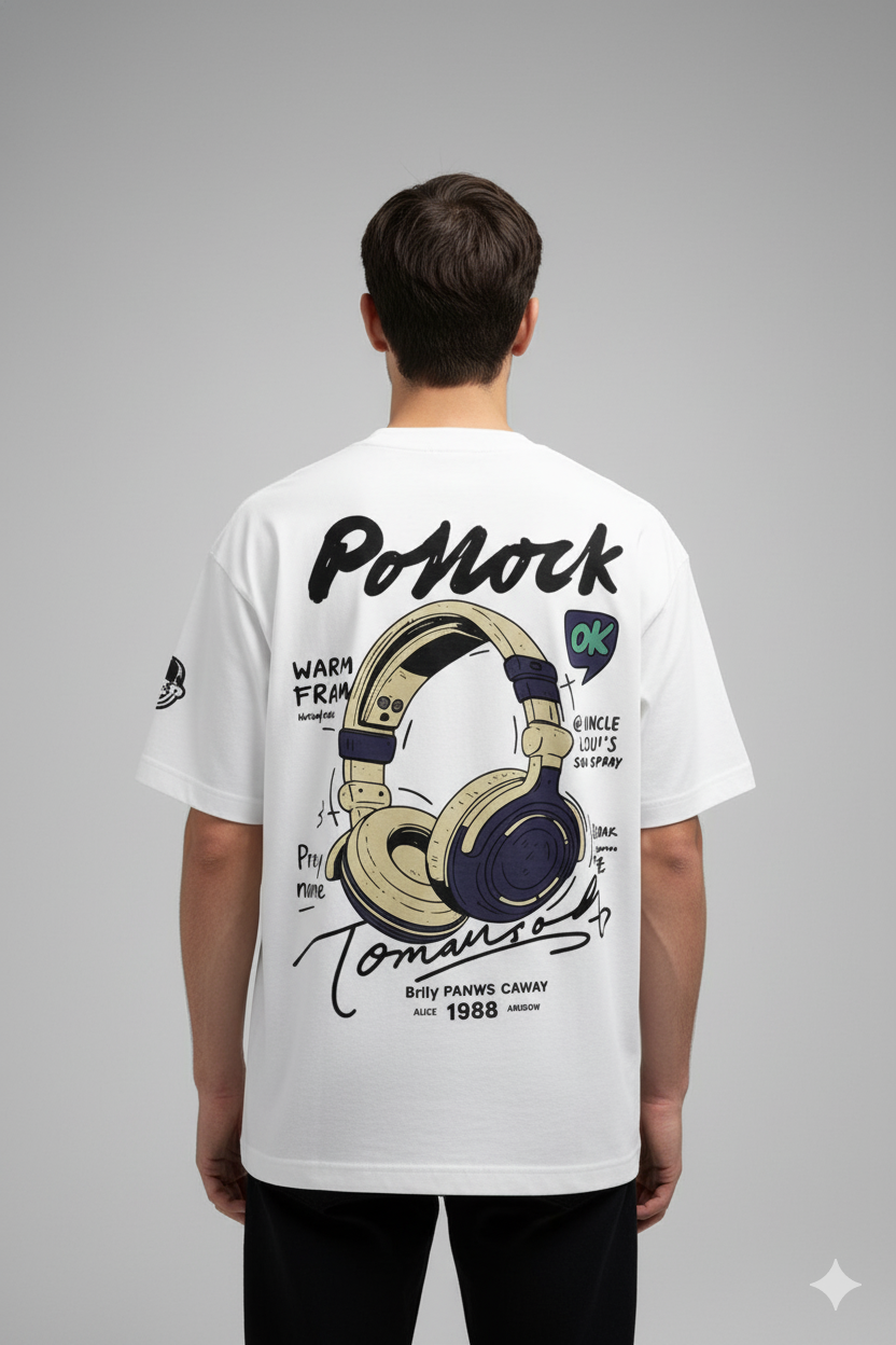 Grafftee "Ponock Headphones" Oversized Tee