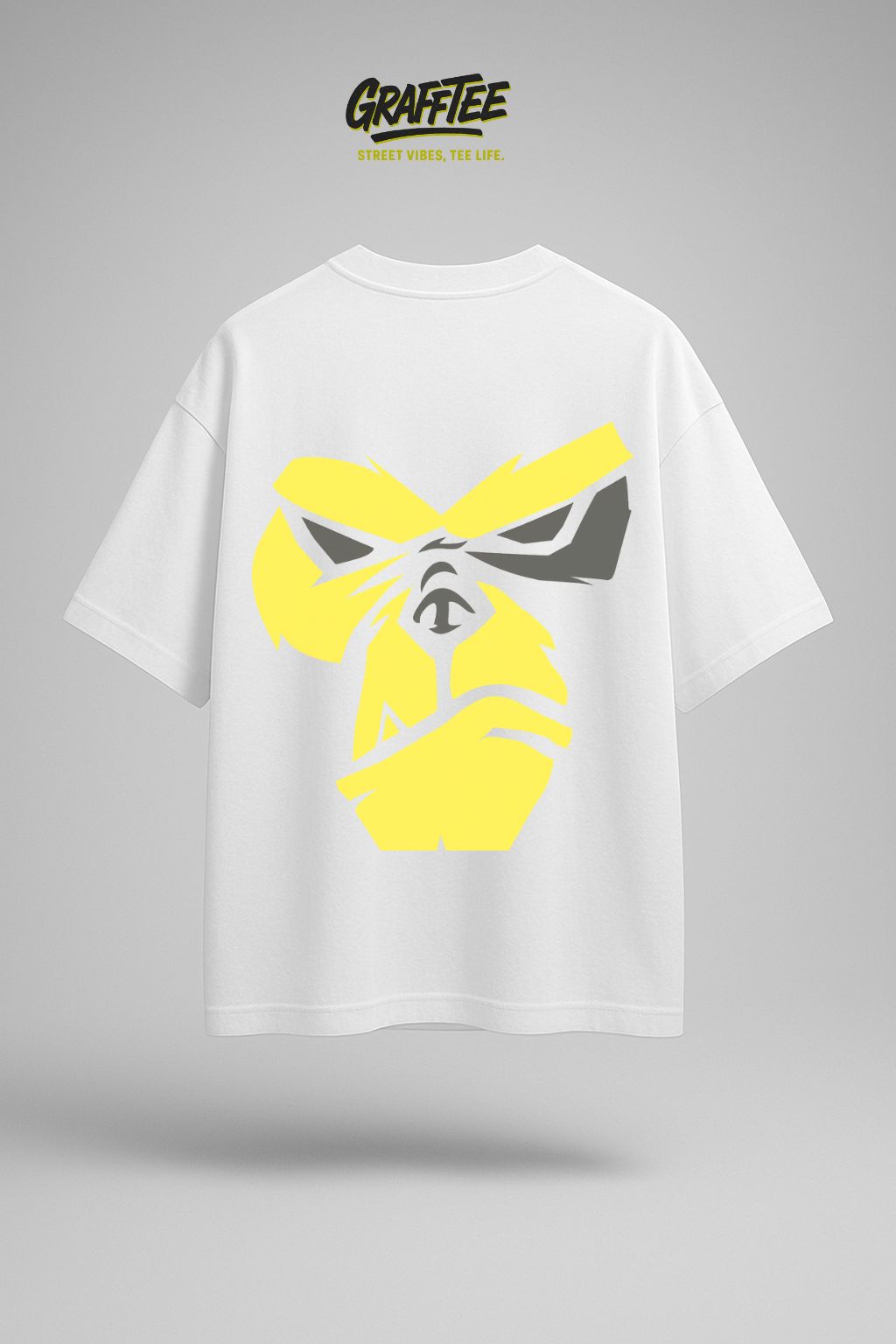 Grafftee Gorilla Head Graphic Oversized T-Shirt