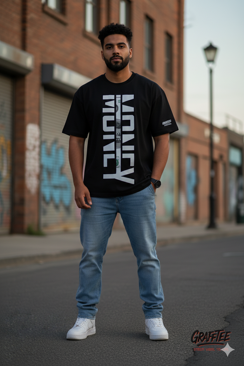 "Vertical MONEY" Oversized T-Shirt 
