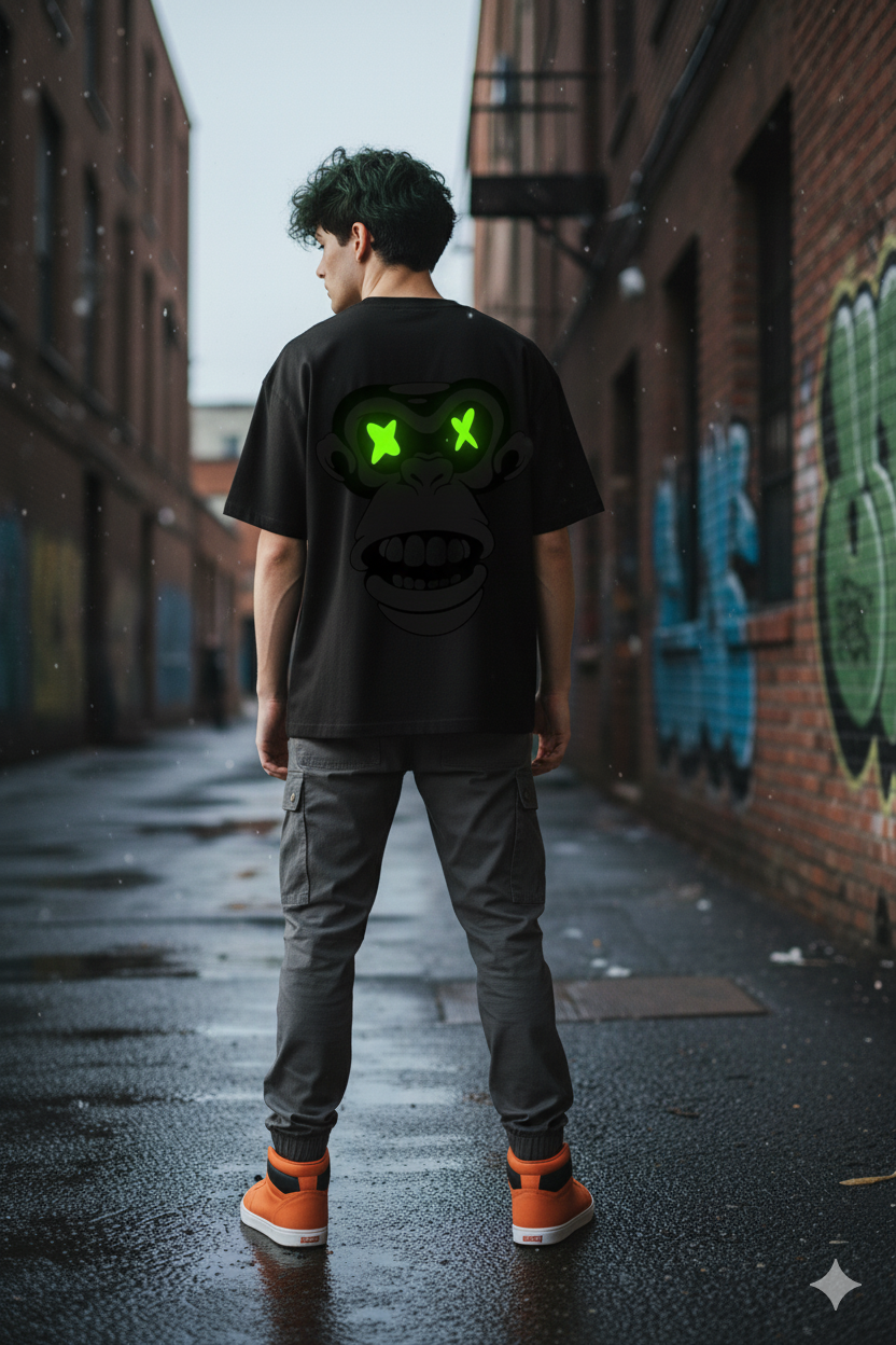 "GLOW MONKEY" Oversized T-Shirt 
