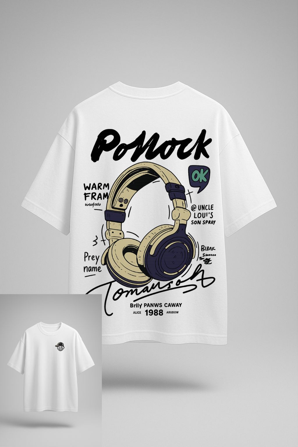 Grafftee "Ponock Headphones" Oversized Tee