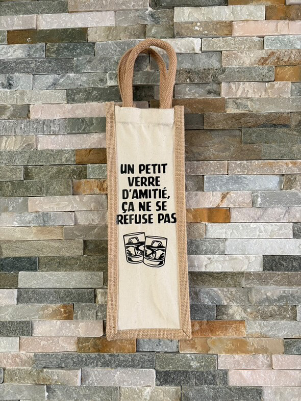 Sac à bouteille "Un petit verre d'amitié, ça ne se refuse pas"