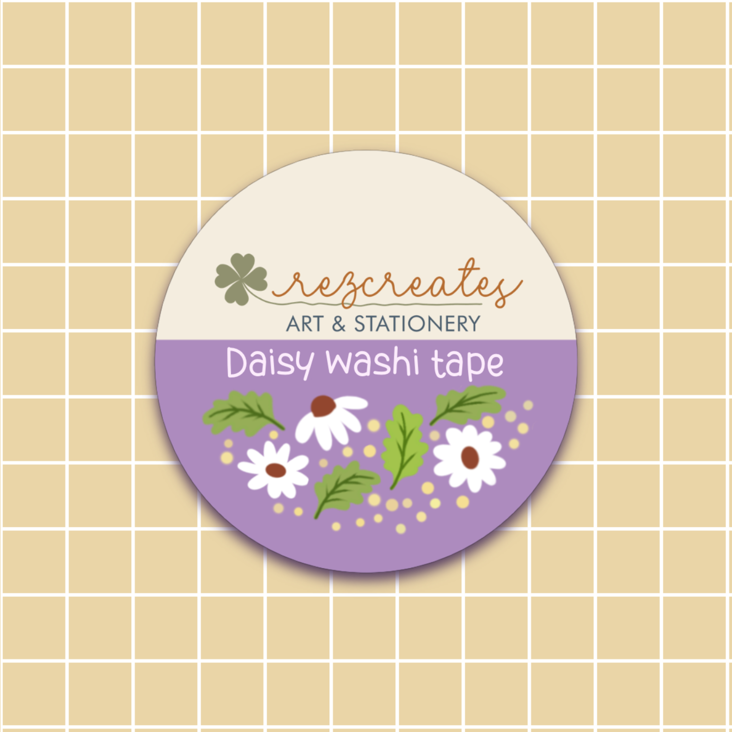 Daisy Washi Tape | Floral Washi Tape 15 mm x 10 m