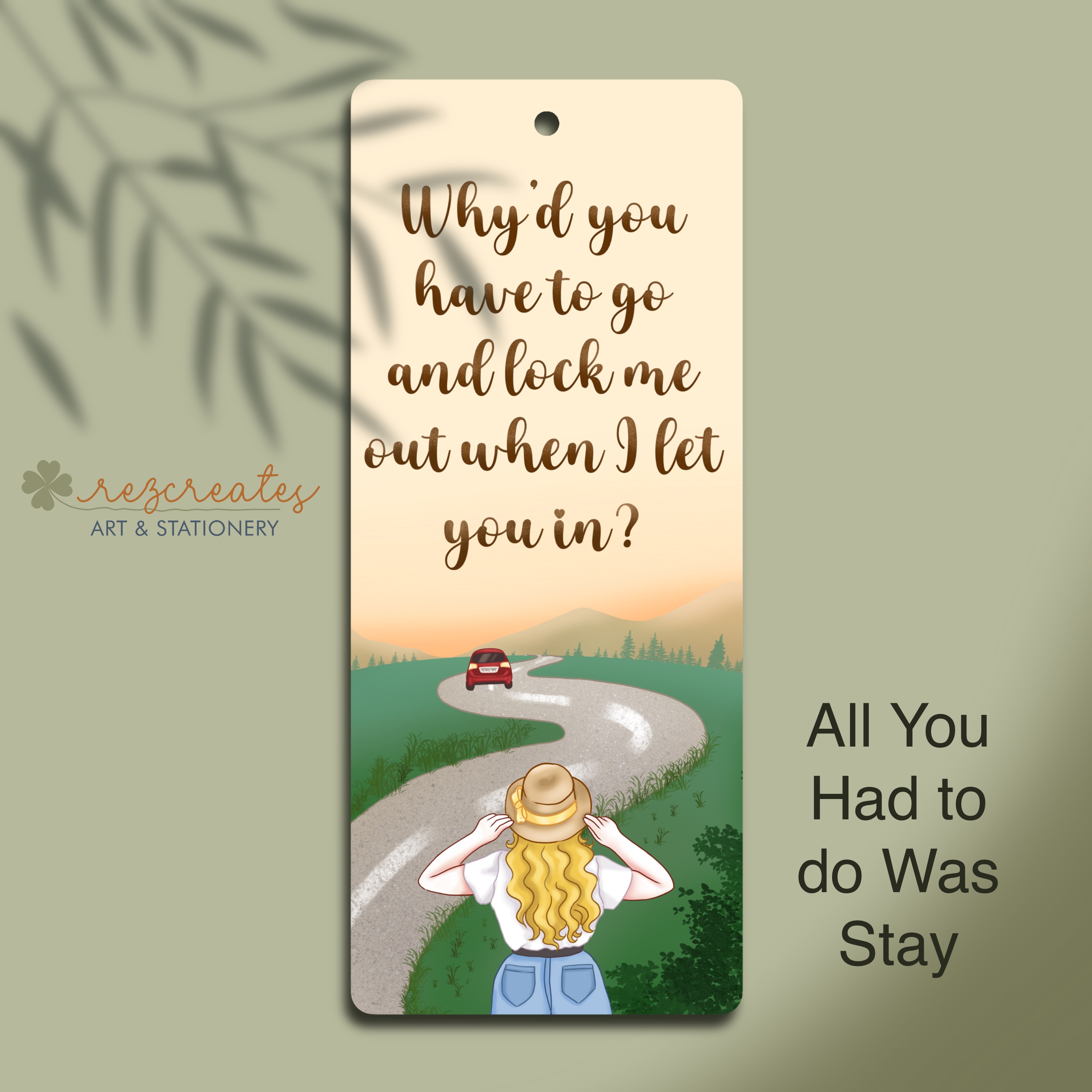 1989 Illustrated Lyric Bookmark