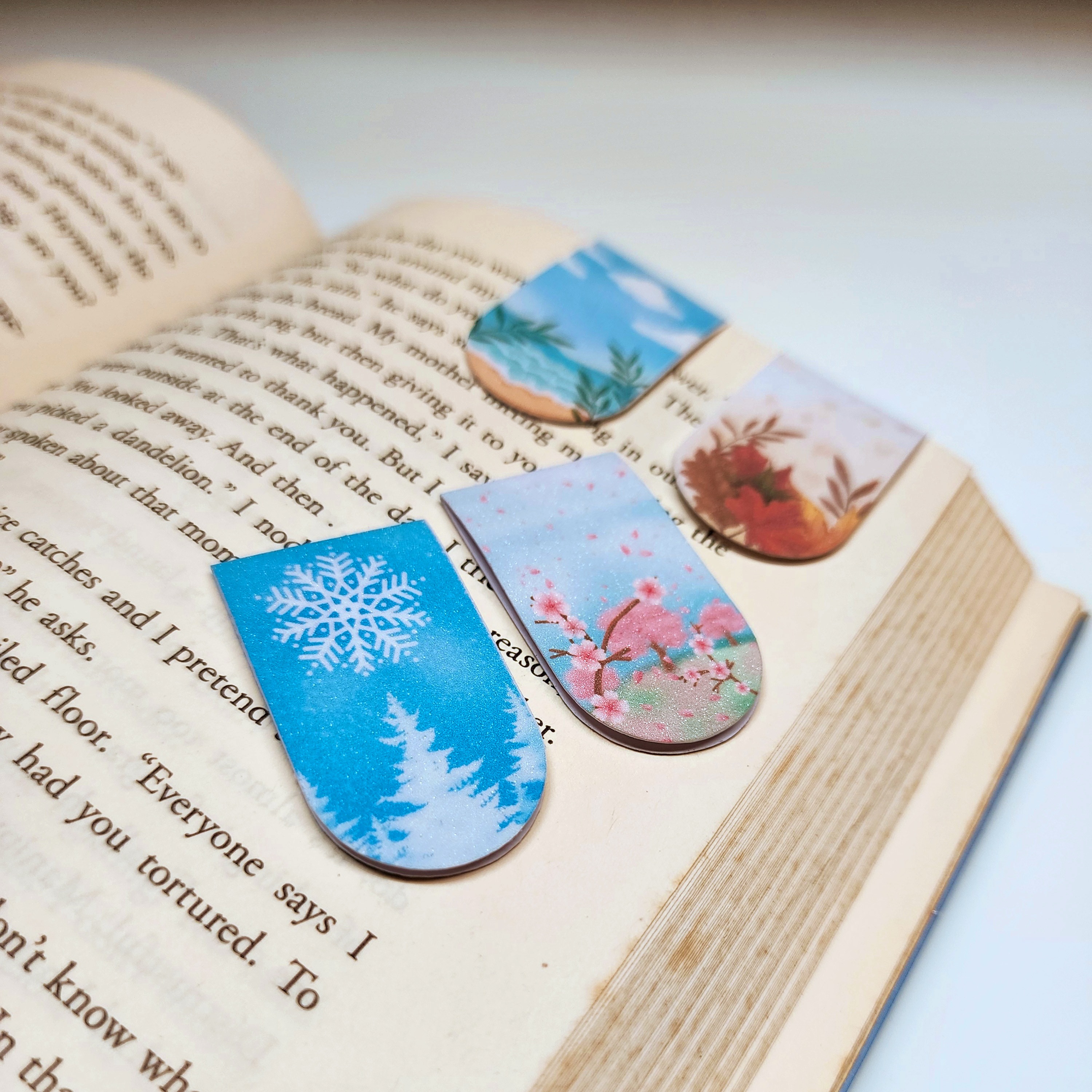 Four Seasons Magnetic Bookmark Set