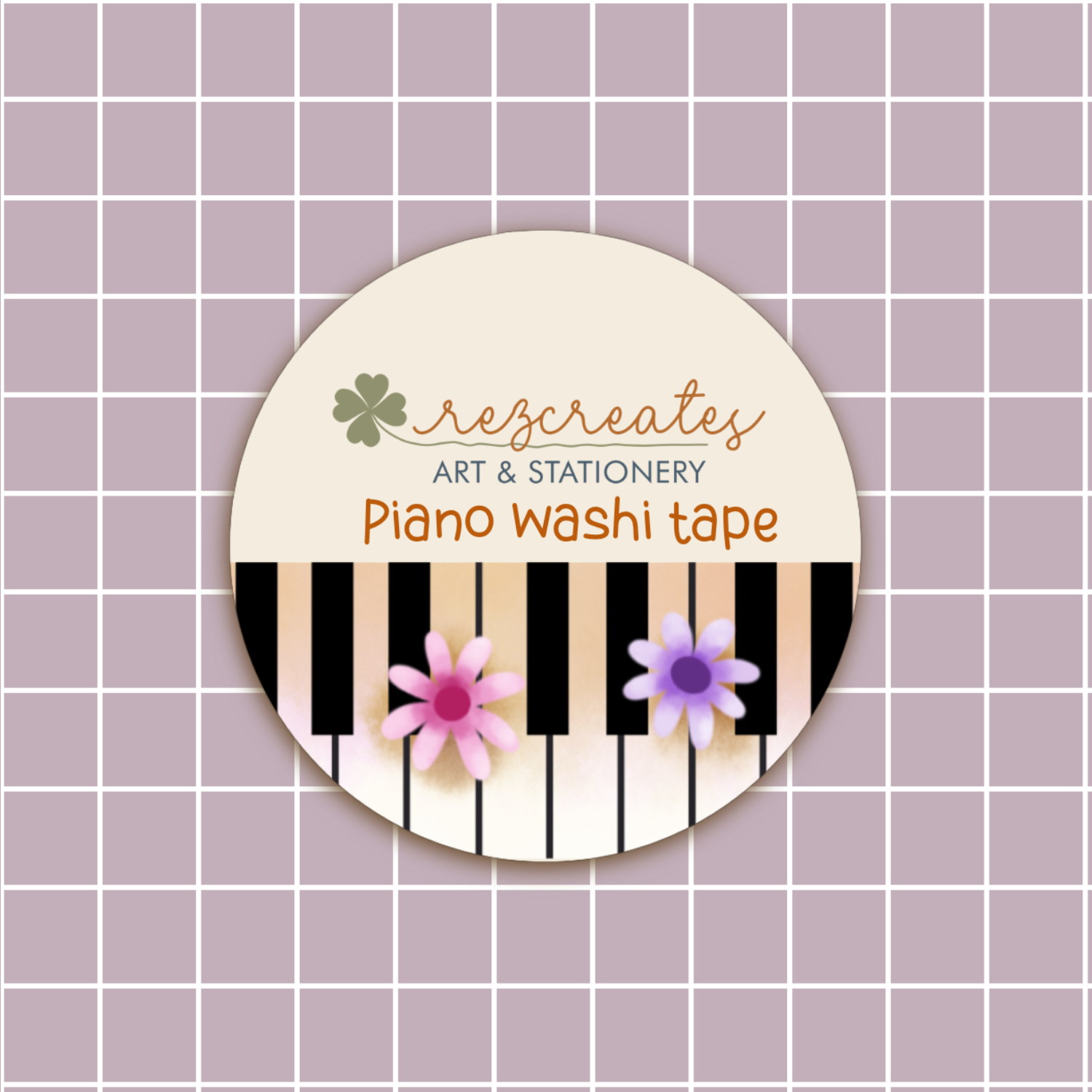 Piano Washi Tape | Music Washi Tape 15 mm x 10 m