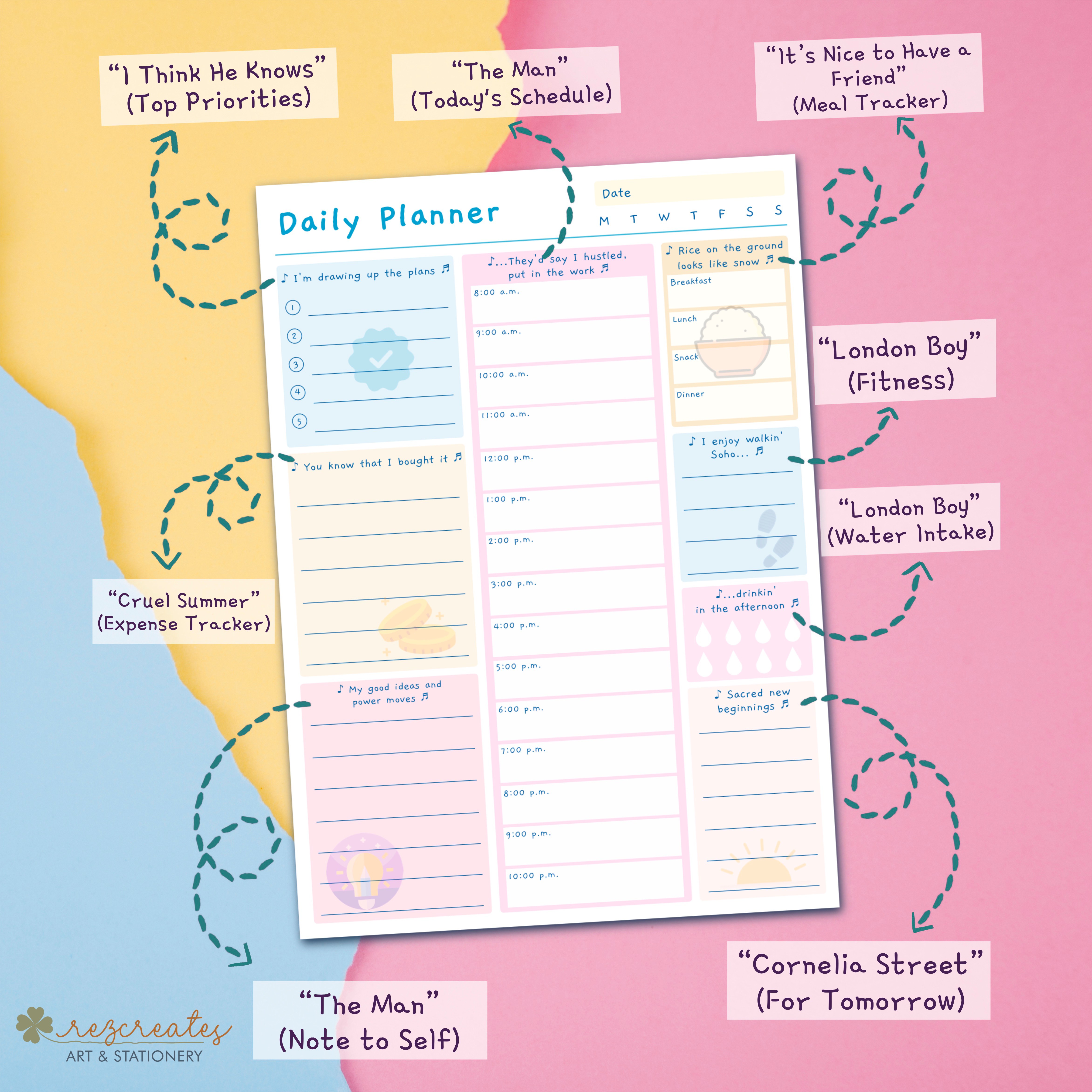 Lover Daily Planner Notepad | Taylor Swift Planner | Swiftie Planner