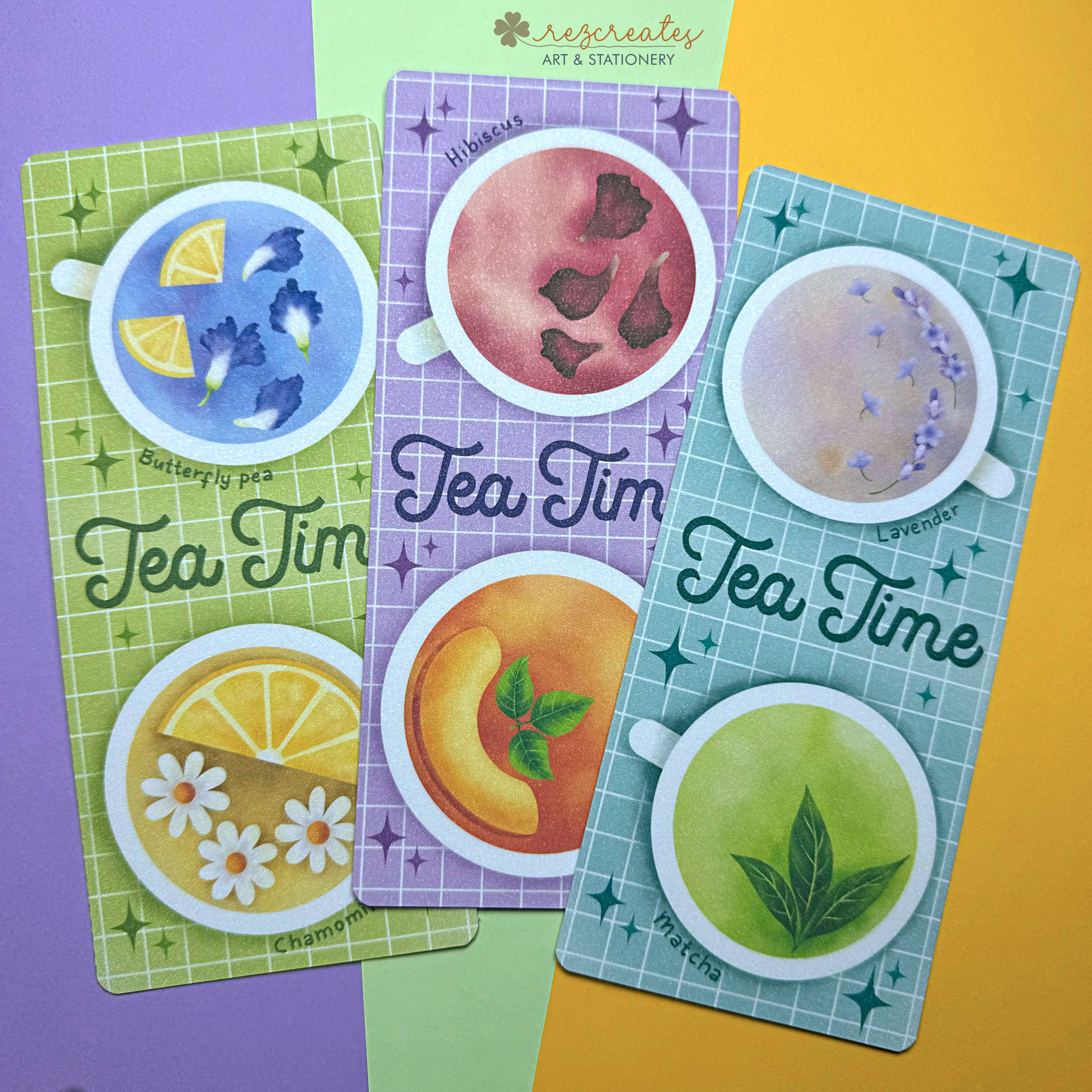 Tea 2-in-1 Bookmark, Artsy Bookmark with Reading List