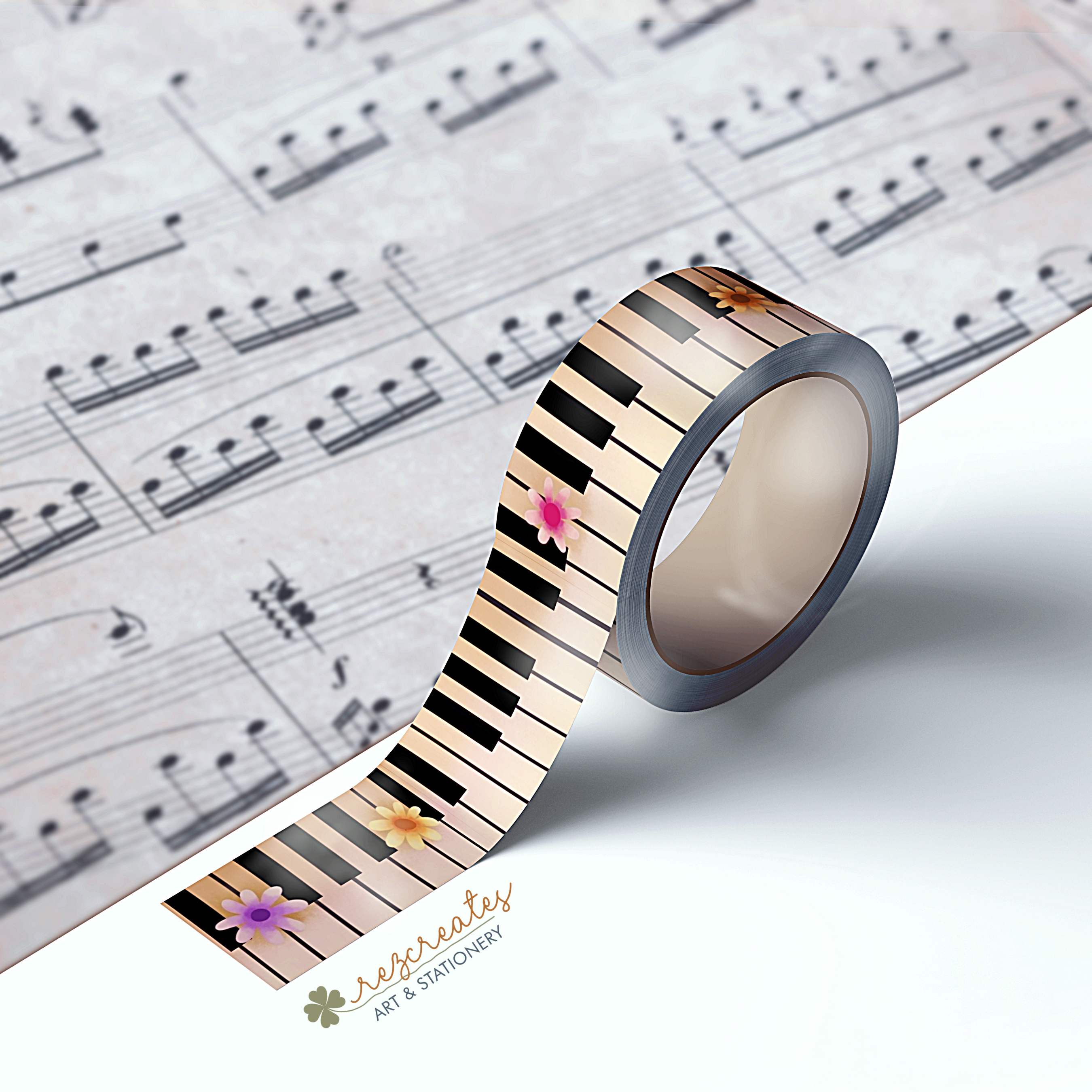 Piano Washi Tape | Music Washi Tape 15 mm x 10 m