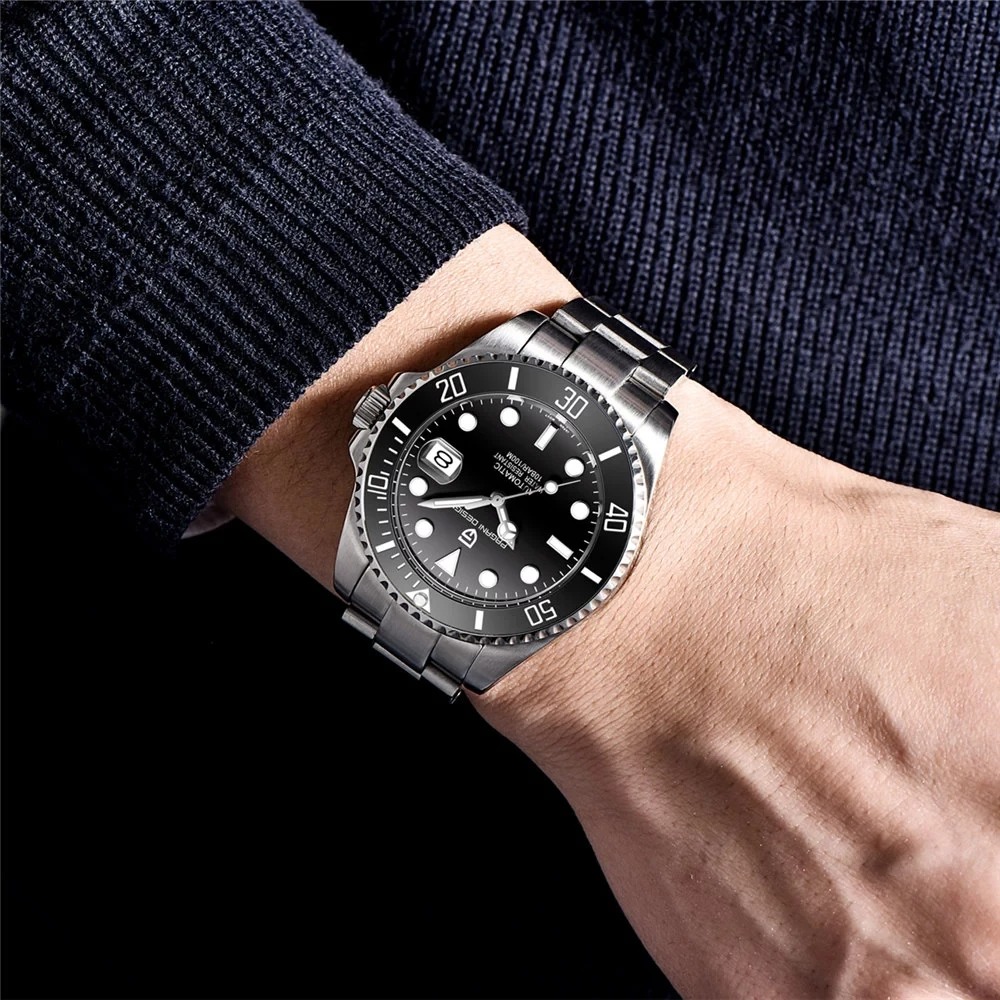 AGANI DESIGN Top Brand Automatic Watch Luxury Sapphire Glass Mechanical Wristwatch Sports Stainless Steel Waterproof Men Watch