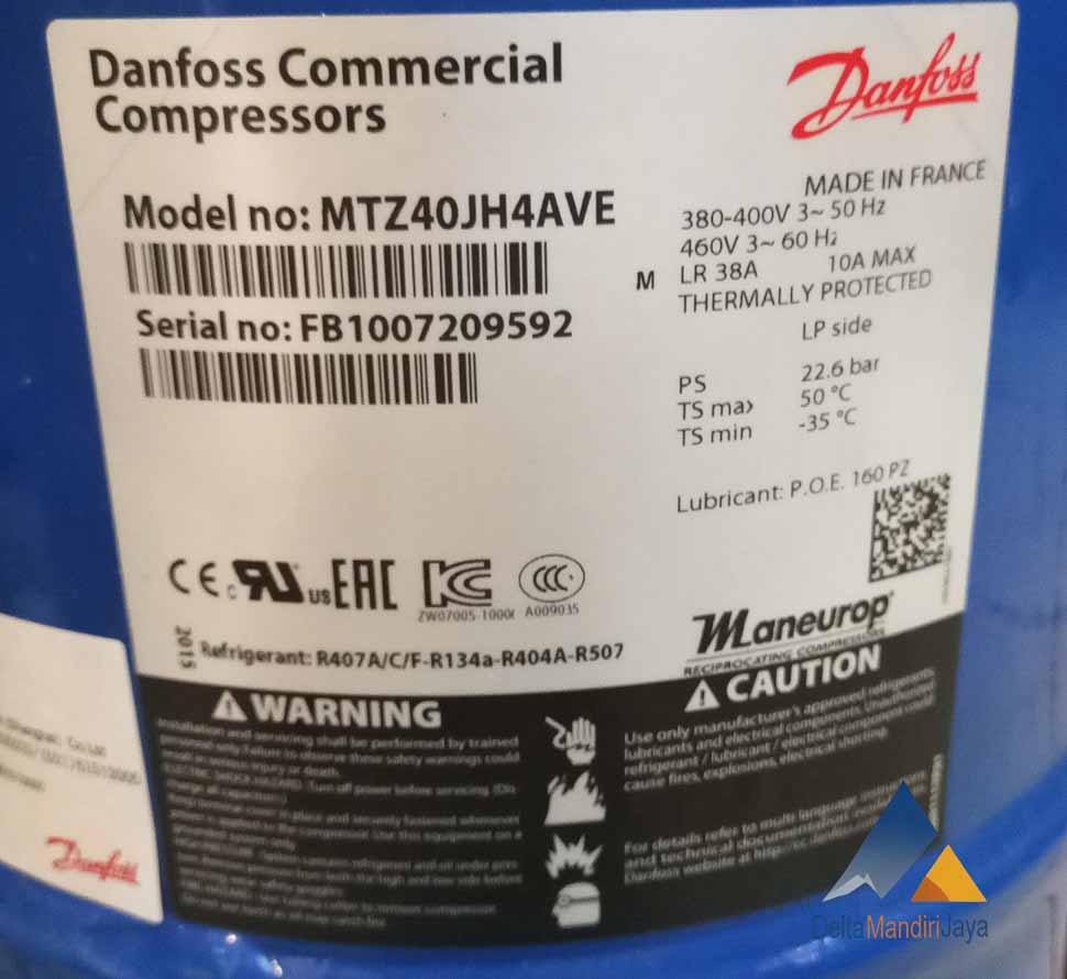 Danfoss Commercial Compressor MTZ40JH4AVE