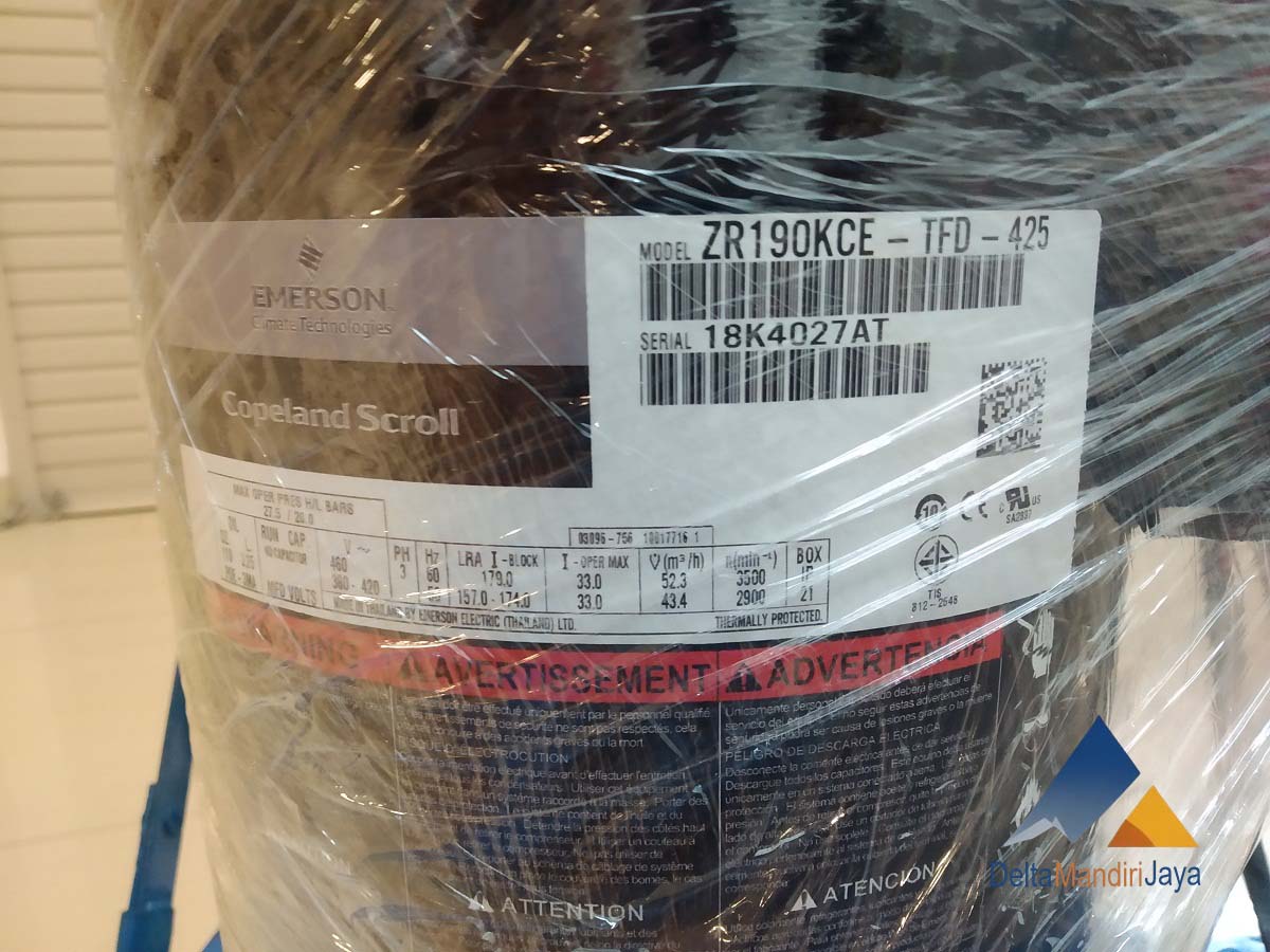 Kompresor AC Copeland Scroll ZR190KCE-TFD-425