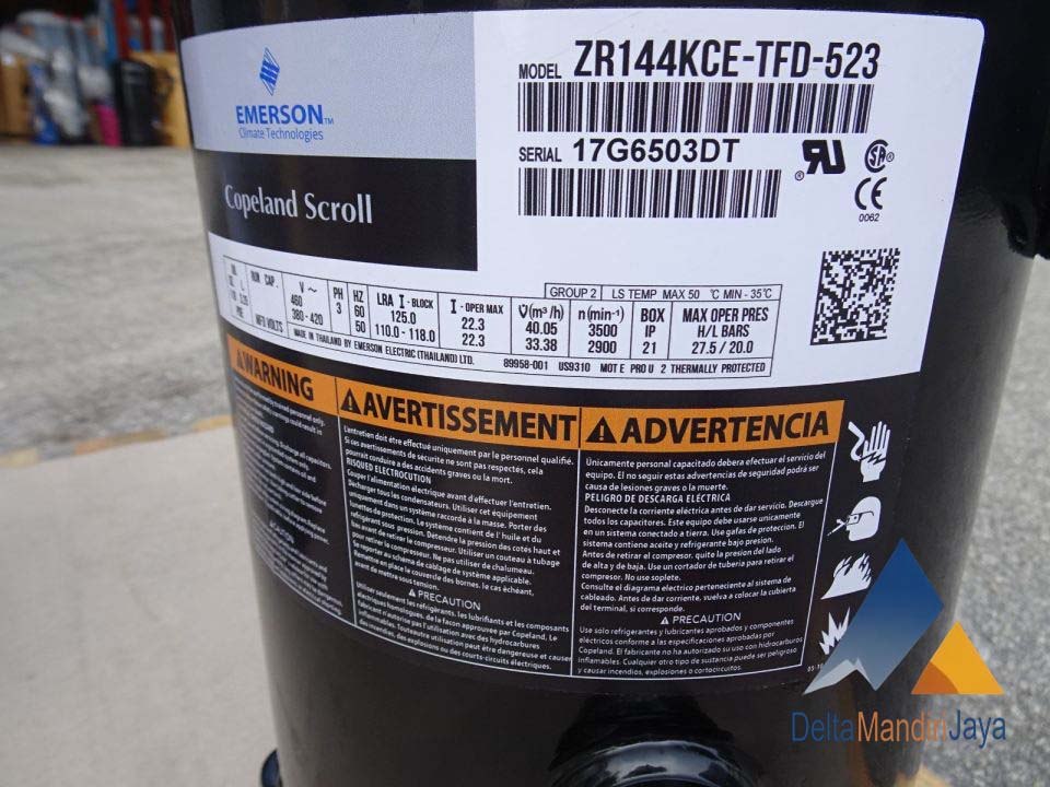 Kompresor AC Copeland Scroll ZR144KCE-TFD-523