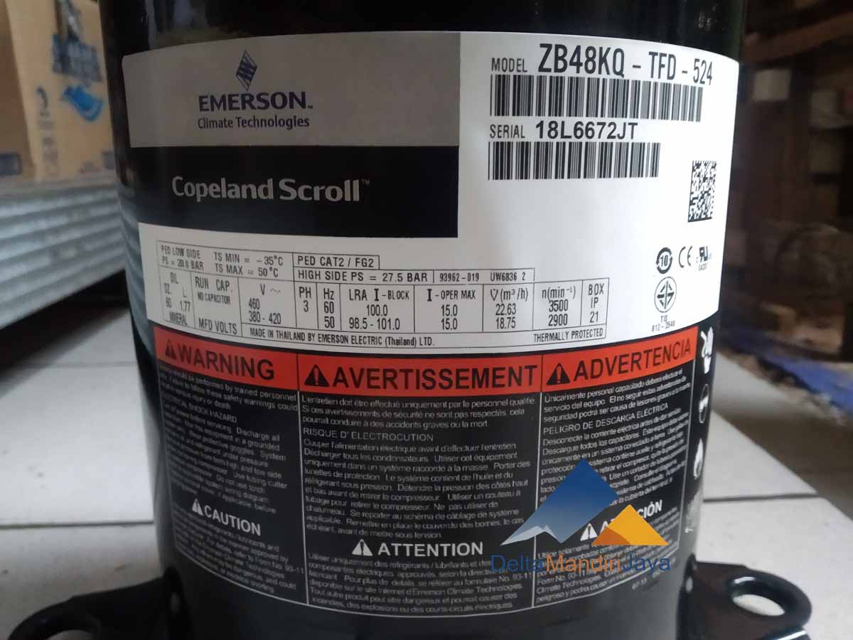 Compressor Copeland Scroll ZB48KQ-TFD-524