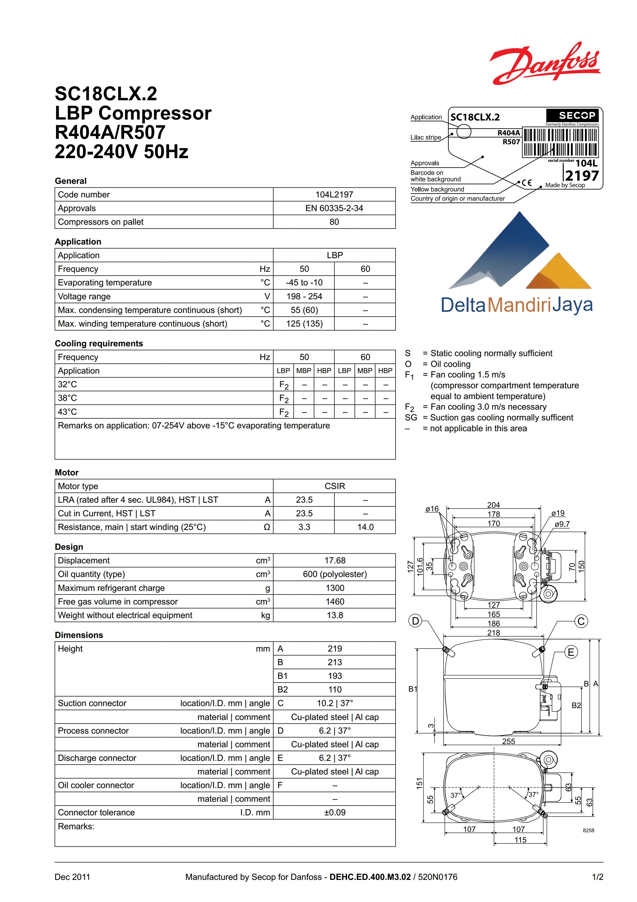 Compressor Secop SC18CLX.2
