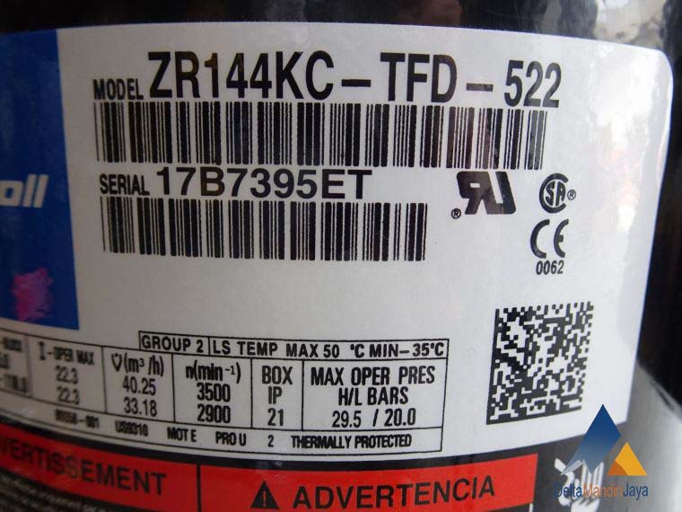 Kompresor Copeland ZR144KC-TFD-522