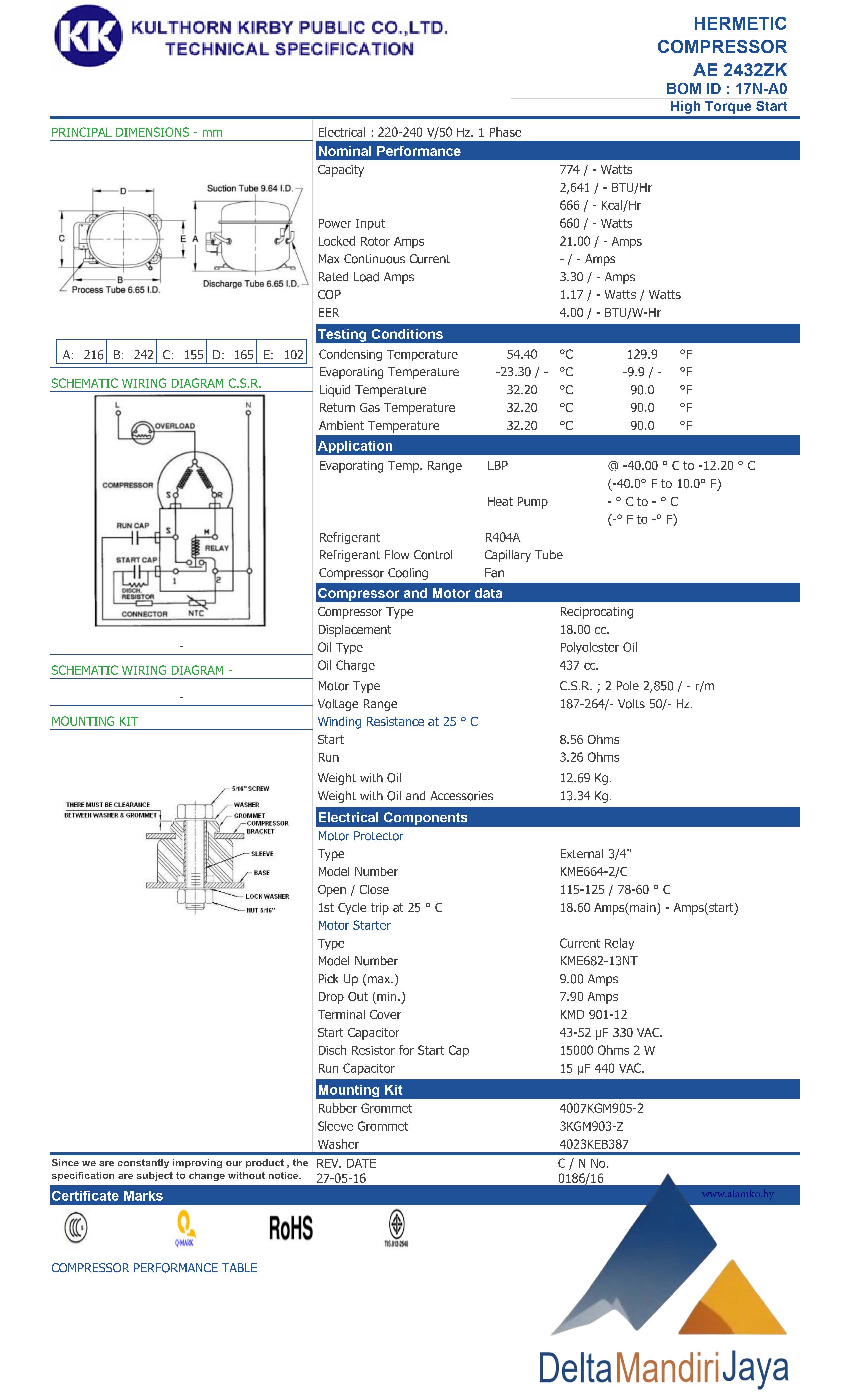 Kompressor Kulthorn AE 2432ZK