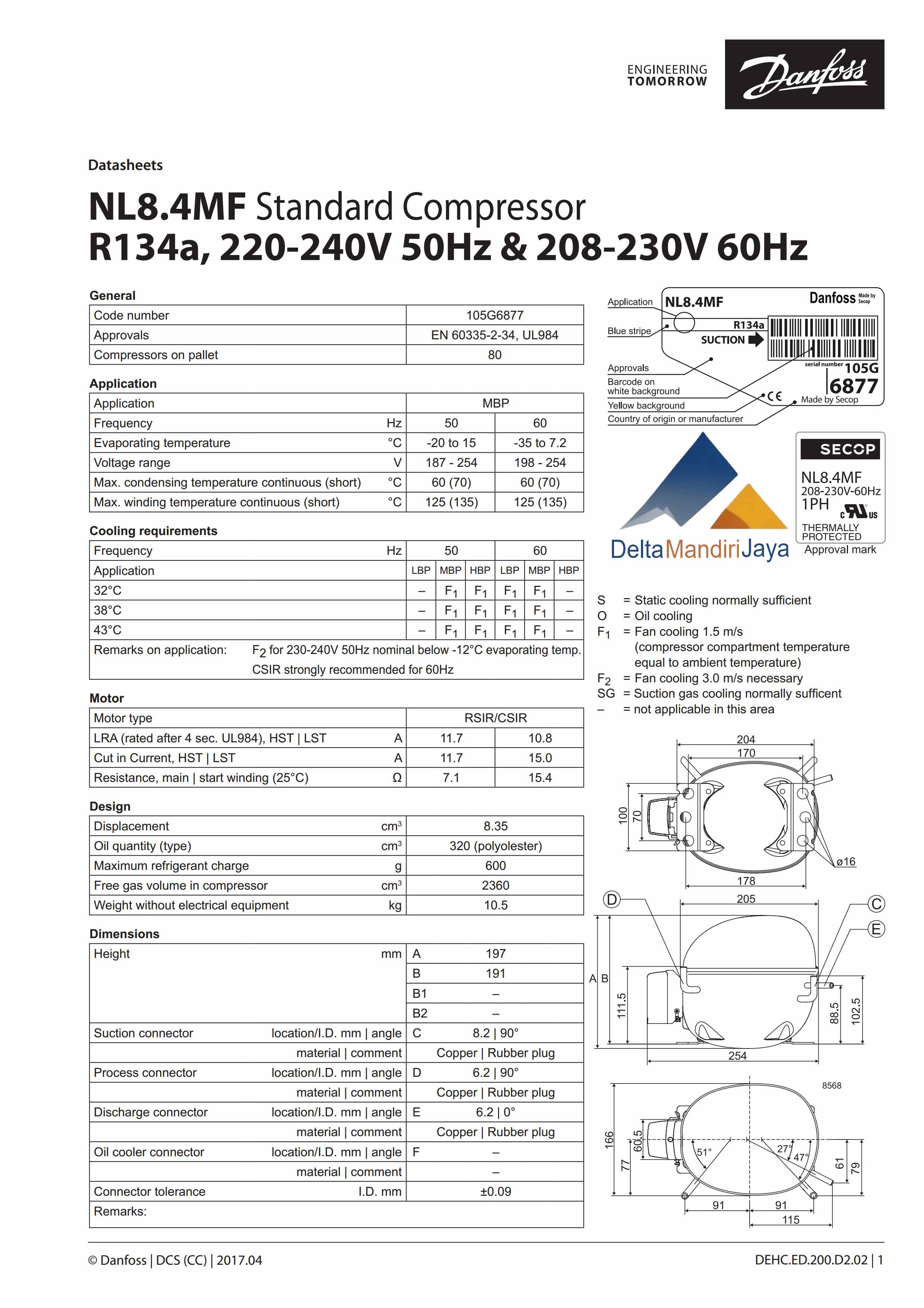 Compressor Kulkas Secop NL8.4MF