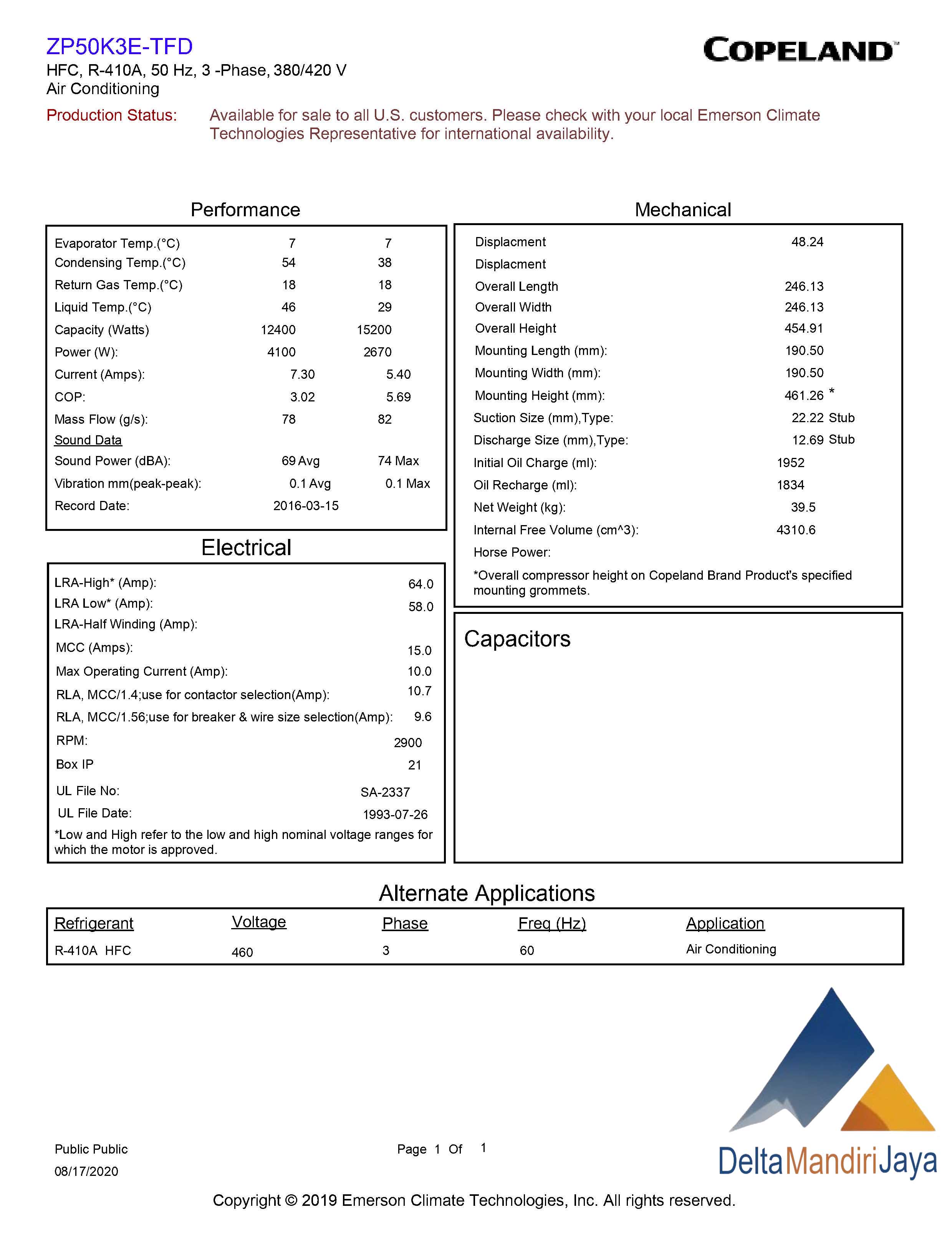 Kompresor ZP50K3E-TFD-522
