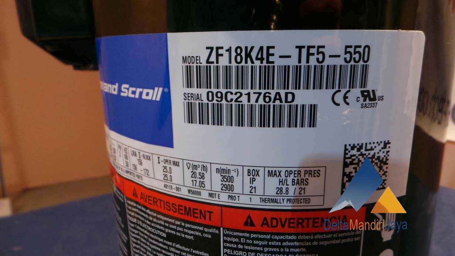 Compressor Copeland Scroll ZF18K4E-TF5-550