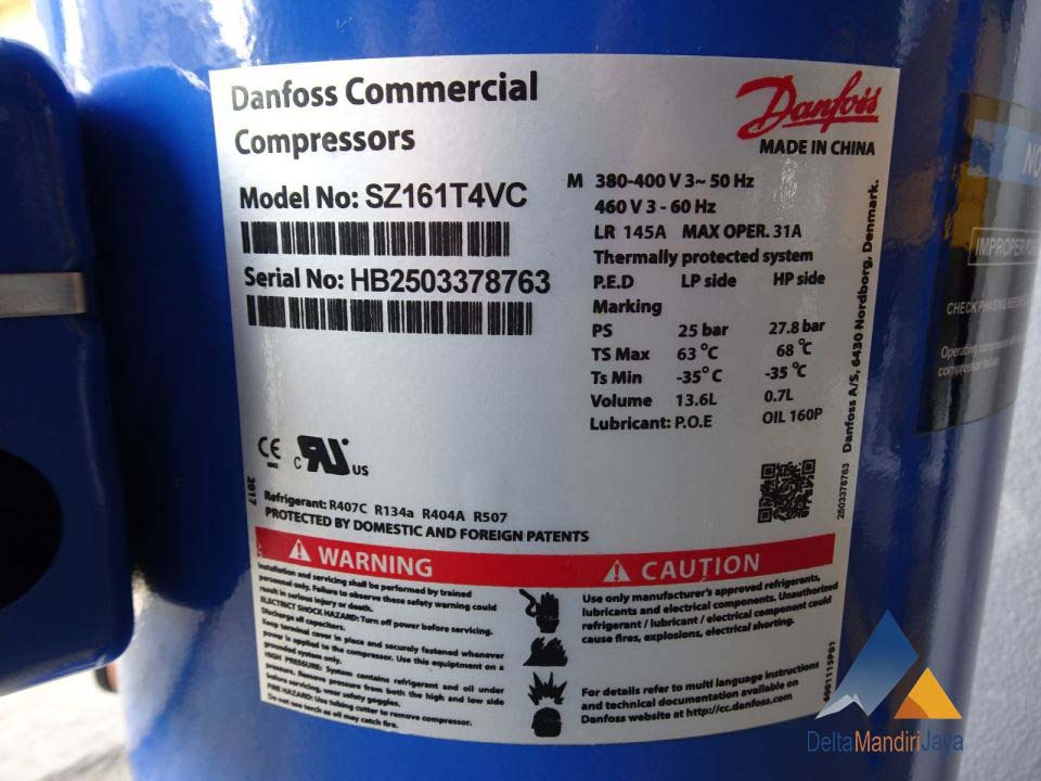 Danfoss Commercial Compressor SZ161T4VC