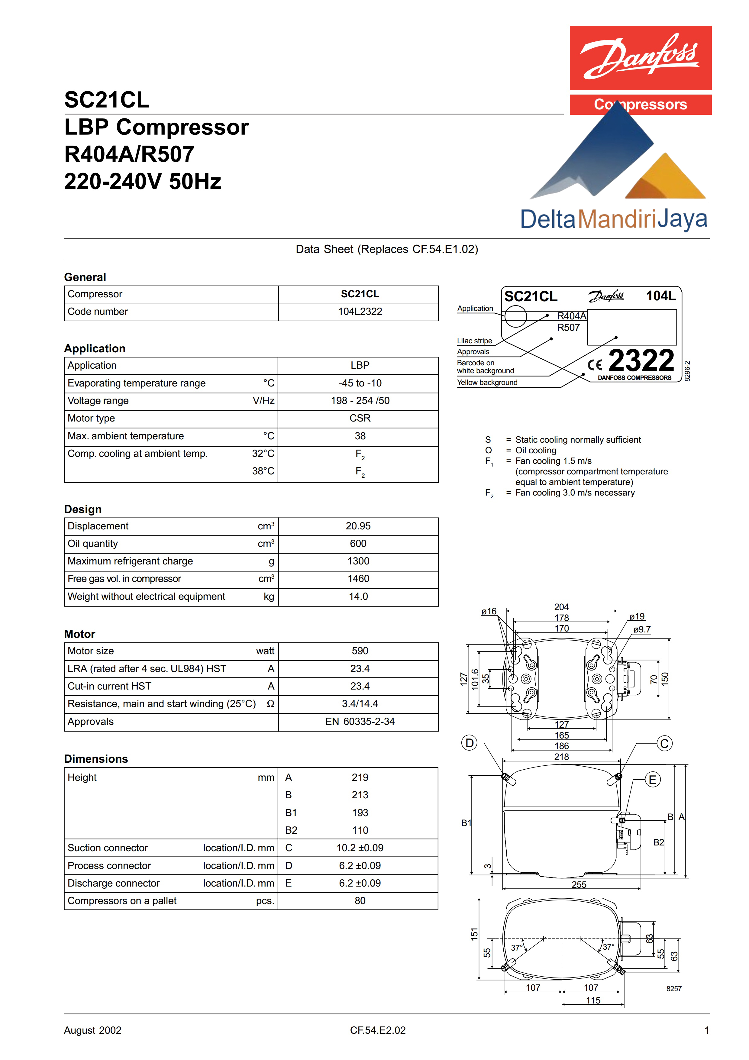 Compressor Secop  SC21CL