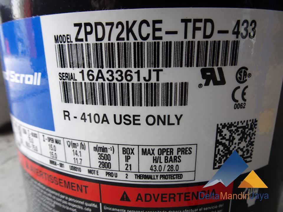 Compressor Copeland ZPD72KCE-TFD-433